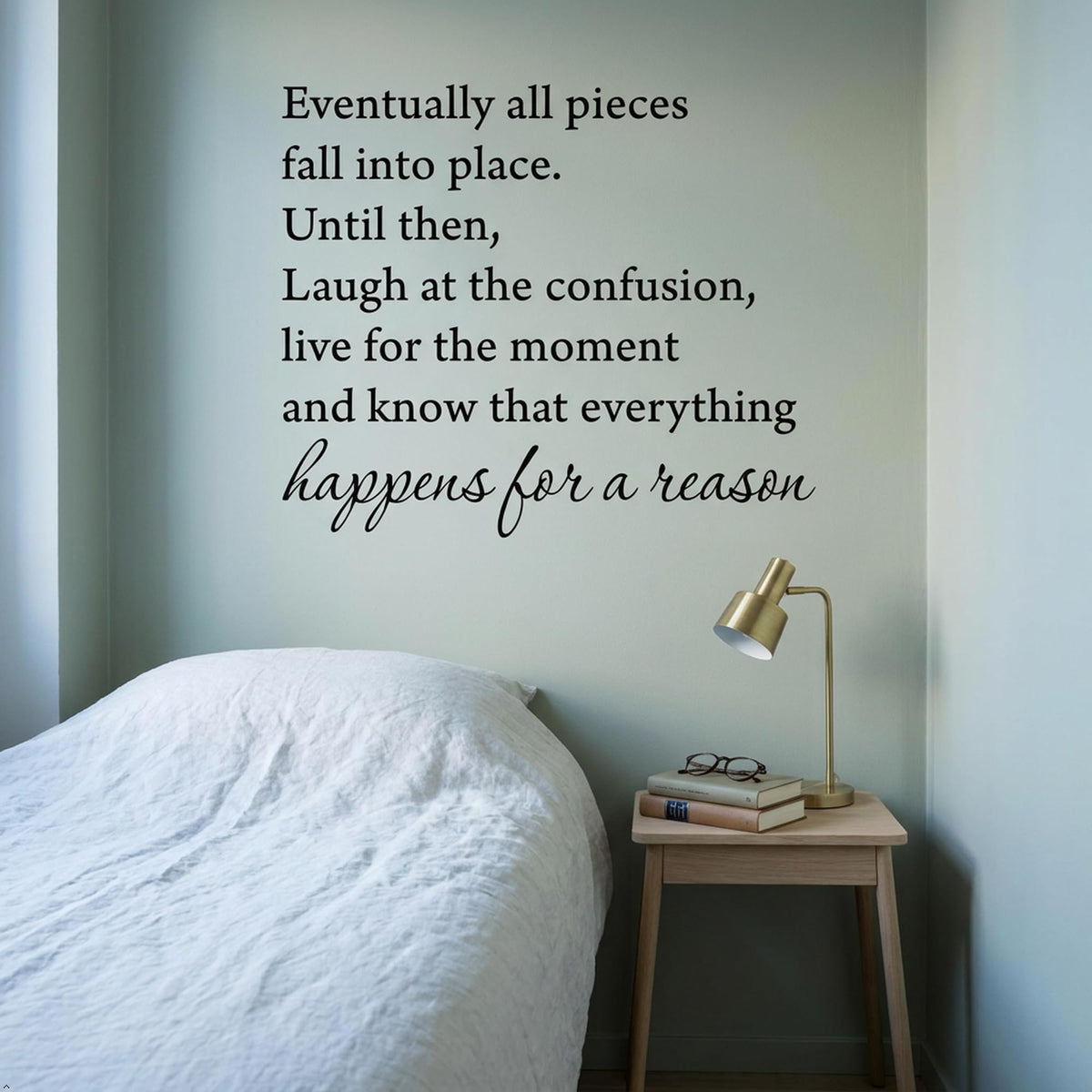 Picniva Eventually All Pieces Fall Into Place Wall Decal, Black, 18 x 22 in