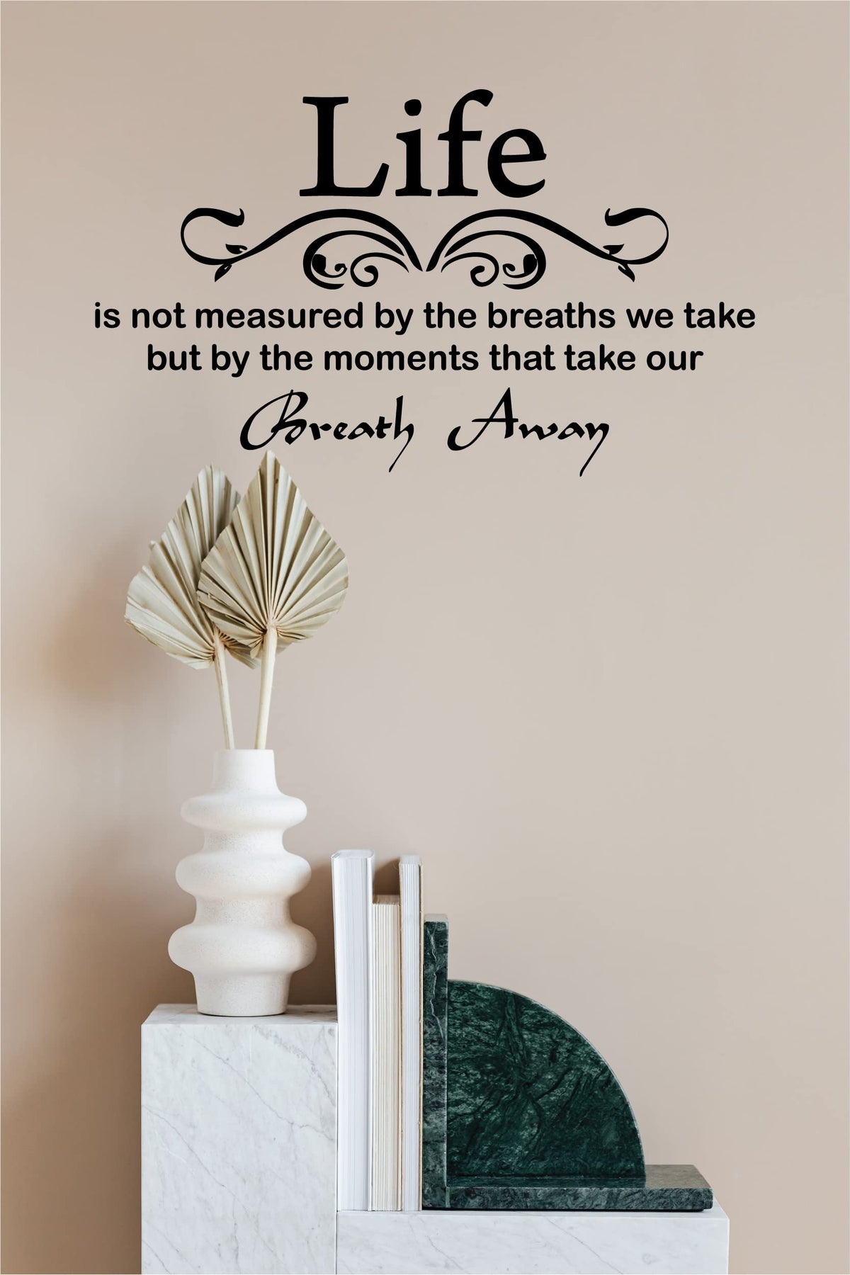 Picniva Life Is Not Measured Quote Vinyl Wall Decal, Black, 22 x 12 in
