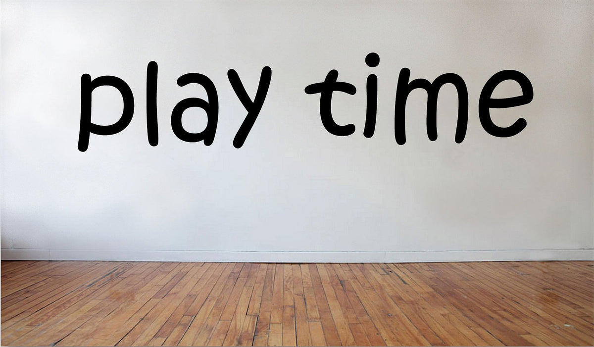 Picniva Matte Black Play Time Vinyl Wall Decal Kids Room Home Decor