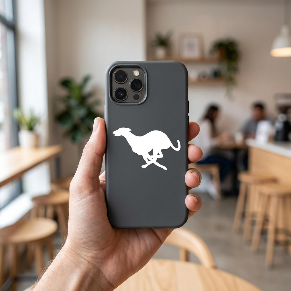 Decaltor Running Greyhound Vinyl Decal, Car Window Sticker