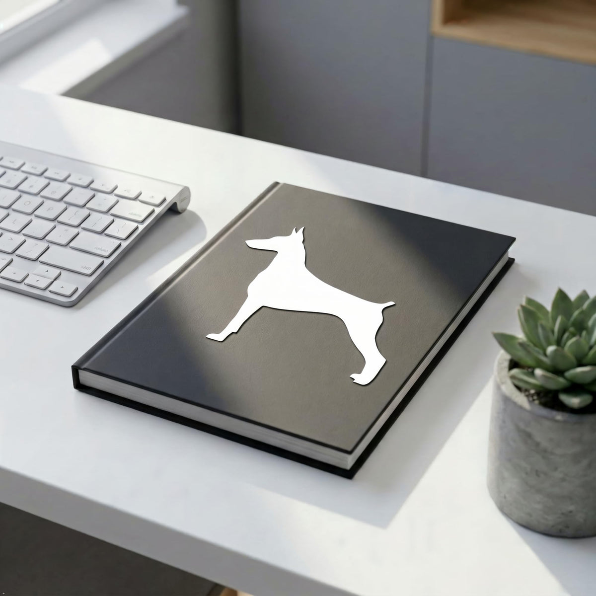 Decaltor DOBERMAN SILHOUETTE dog Decal Sticker Peel and Stick Sticker Graphic Auto, Wall, Laptop, Cell, Truck Sticker for Windows, Cars, Trucks