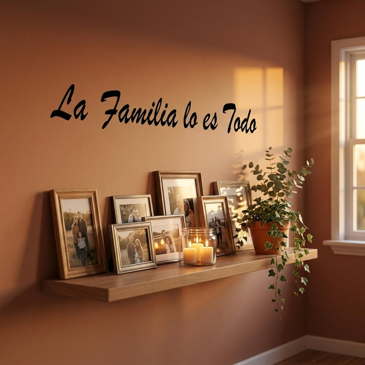 Picniva Matte Family is Everything Spanish Vinyl Wall Decal Love (Black, 30''Width)