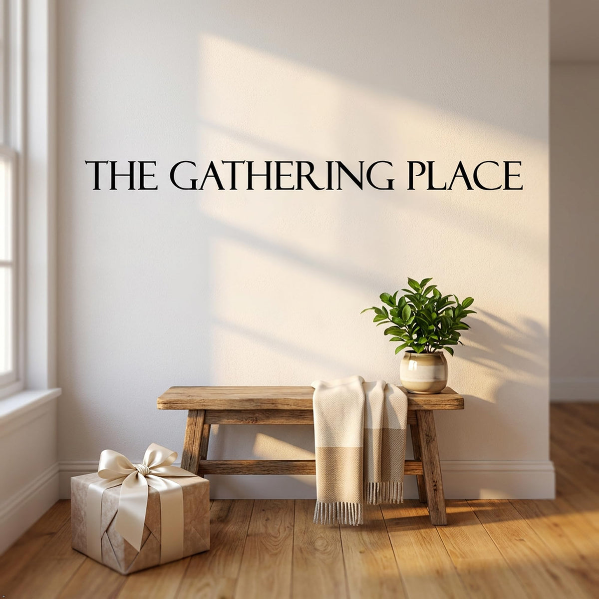 Picniva The Gathering Place Wall Decal (Black, 45'' Width)