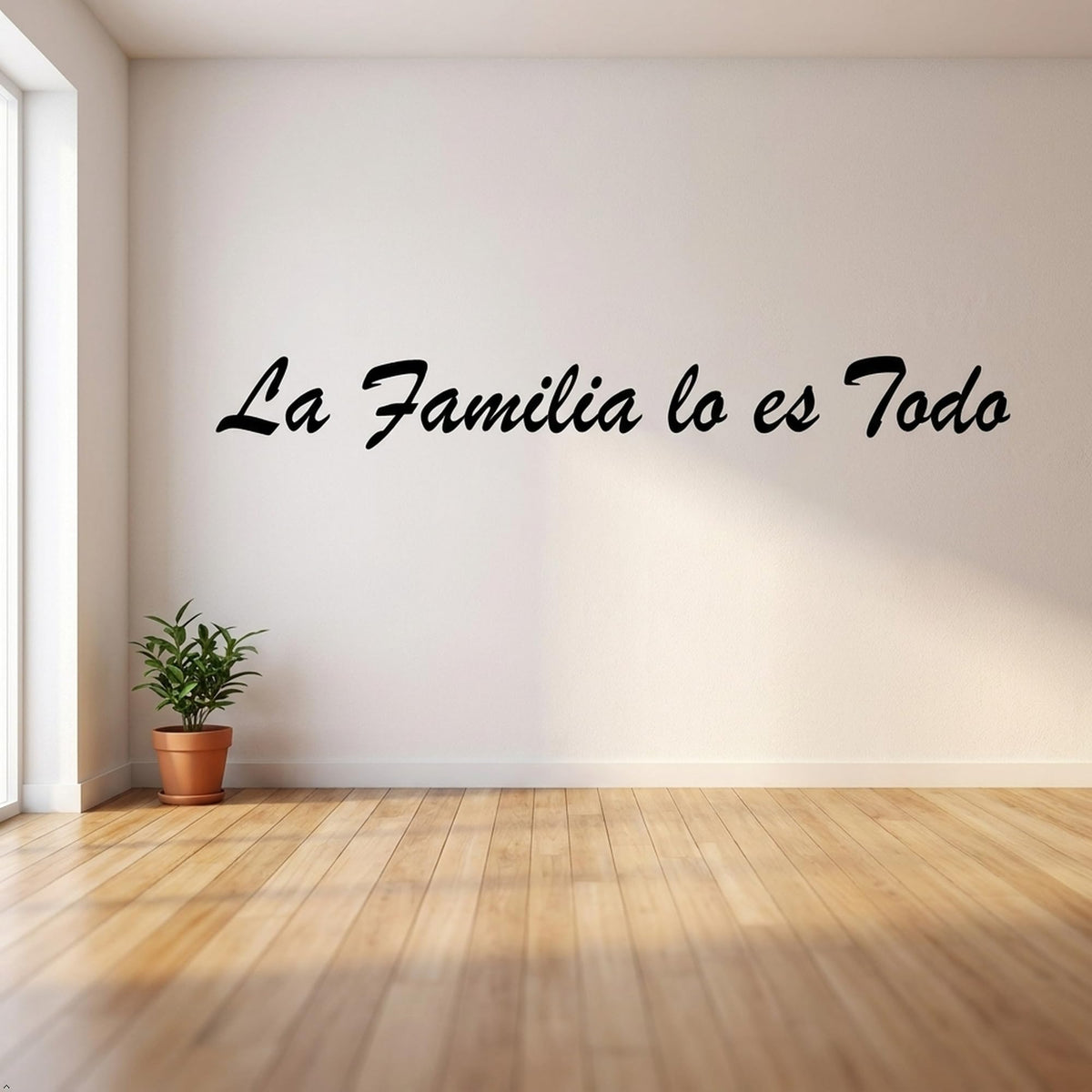 Picniva Matte Family is Everything Spanish Vinyl Wall Decal Love (Black, 30''Width)