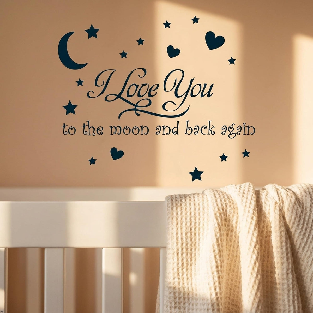 Decaltor Moon and Back Quote Vinyl Wall Decal, Home Decor