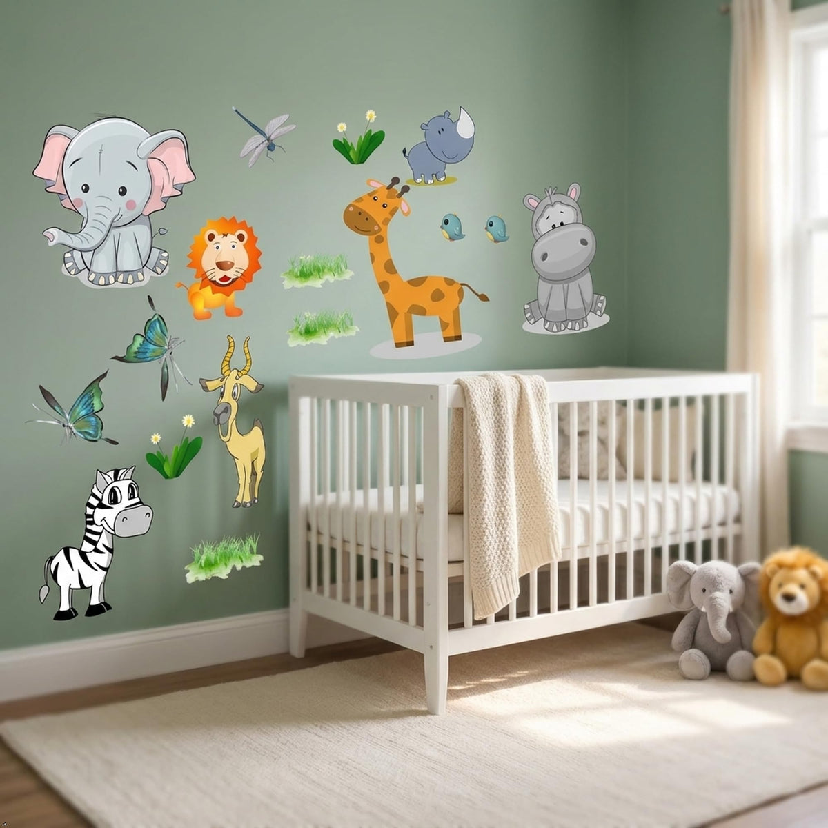 Picniva Safari Animal Wall Decals Removable Nursery Decor Kids Stickers