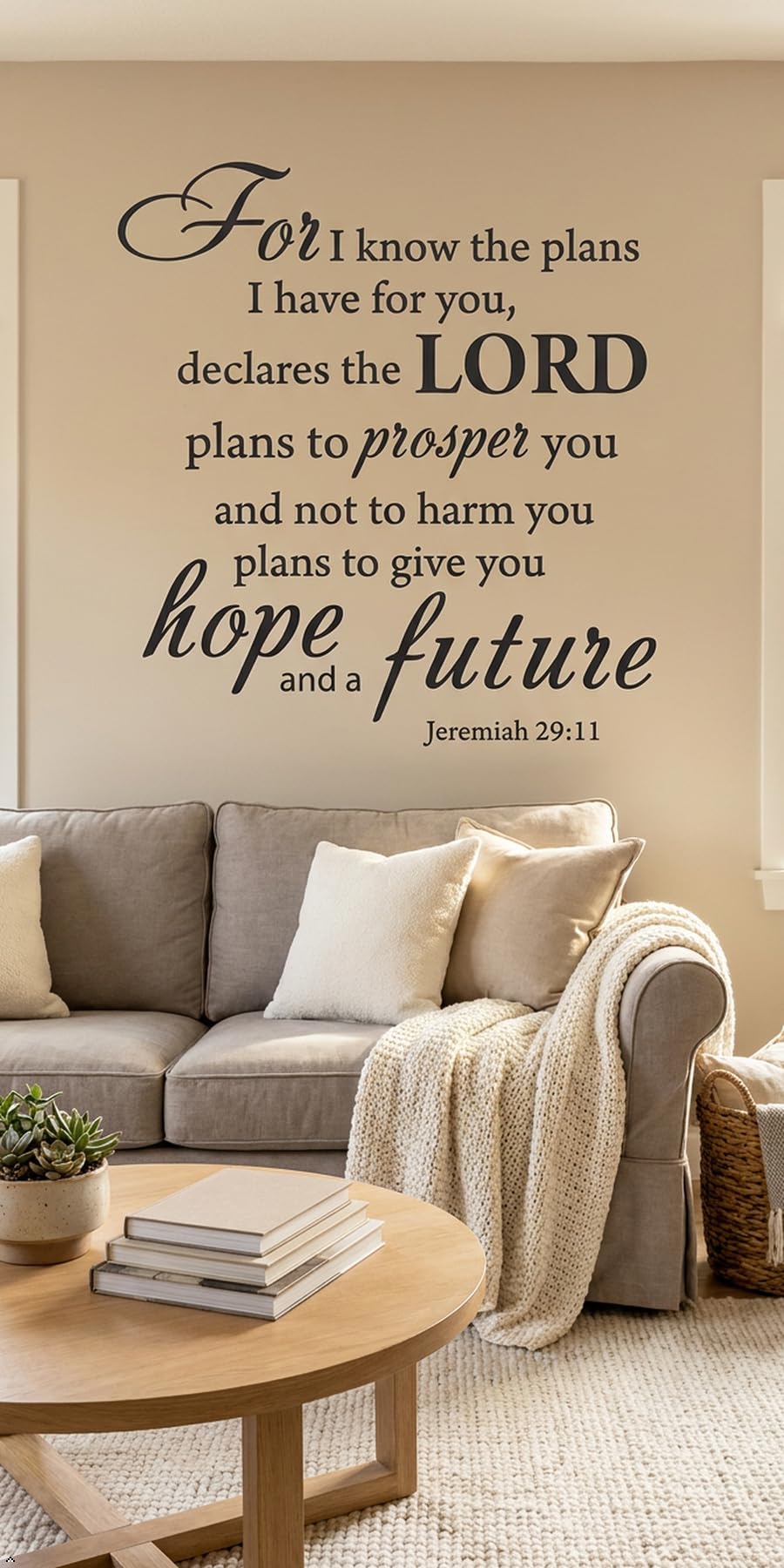 Decaltor Jeremiah 29:11 Bible Vinyl Wall Decal Christian Decor
