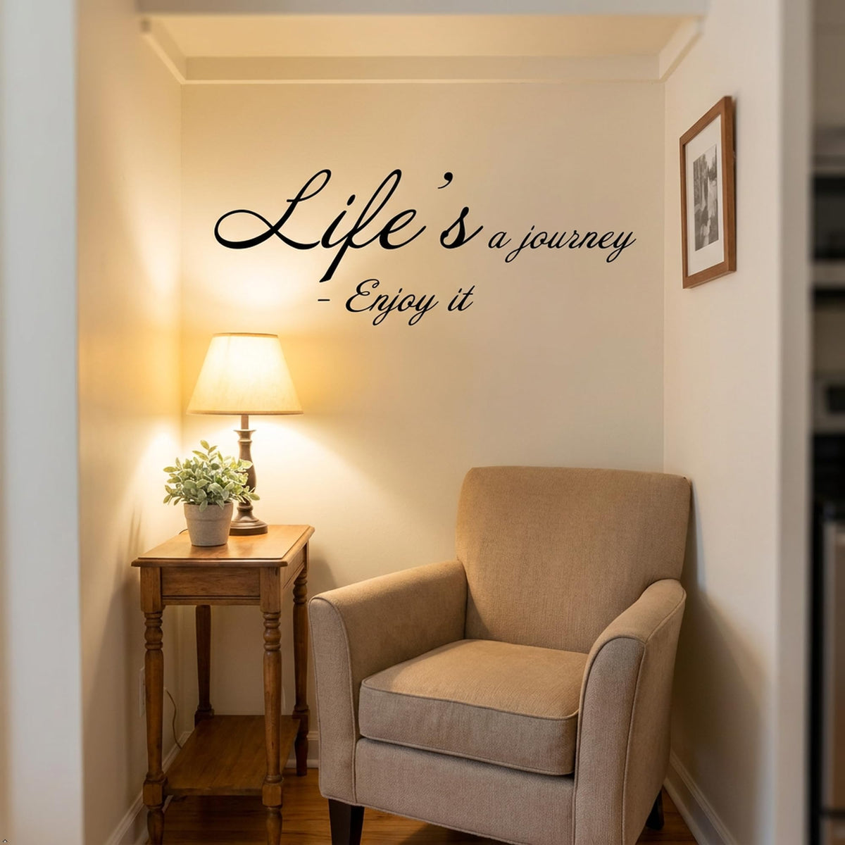 Picniva Life's a Journey - Enjoy it Removable Vinyl Wall Decal (Black, 35''Width)