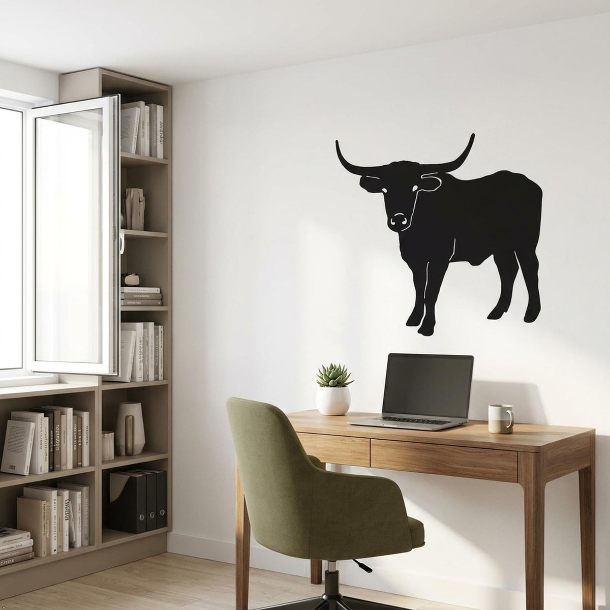 Picniva Cattle Style 7 Vinyl Wall Decal Farm Ranch Decor Home (Black, 35''Width)