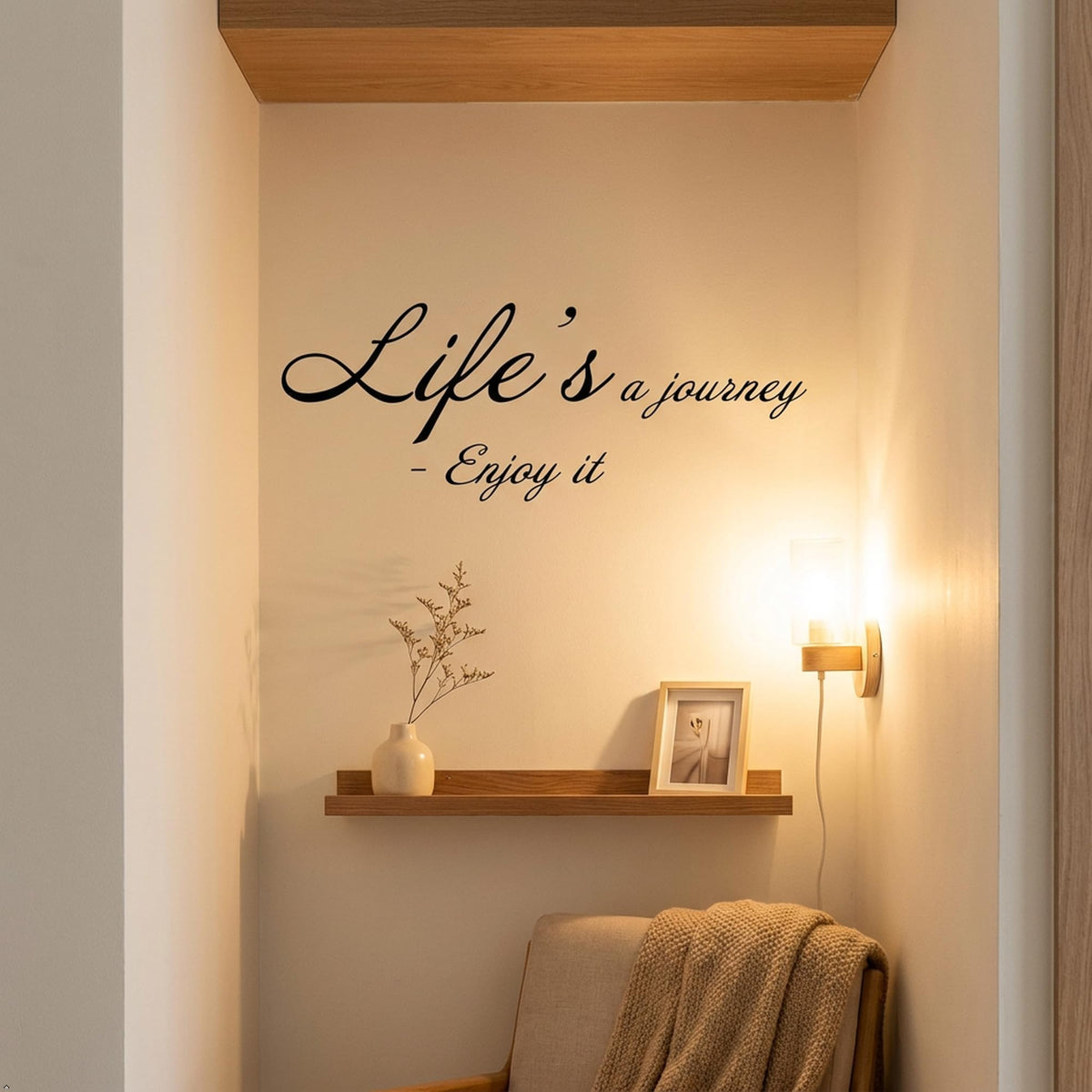 Picniva Life's a Journey - Enjoy it Removable Vinyl Wall Decal (Black, 35''Width)