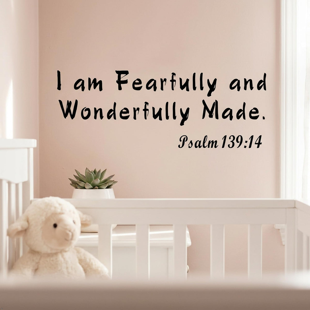 Picniva Fearfully and Wonderfully Made Psalm 139 Wall Decal (Black, 40'' Width)
