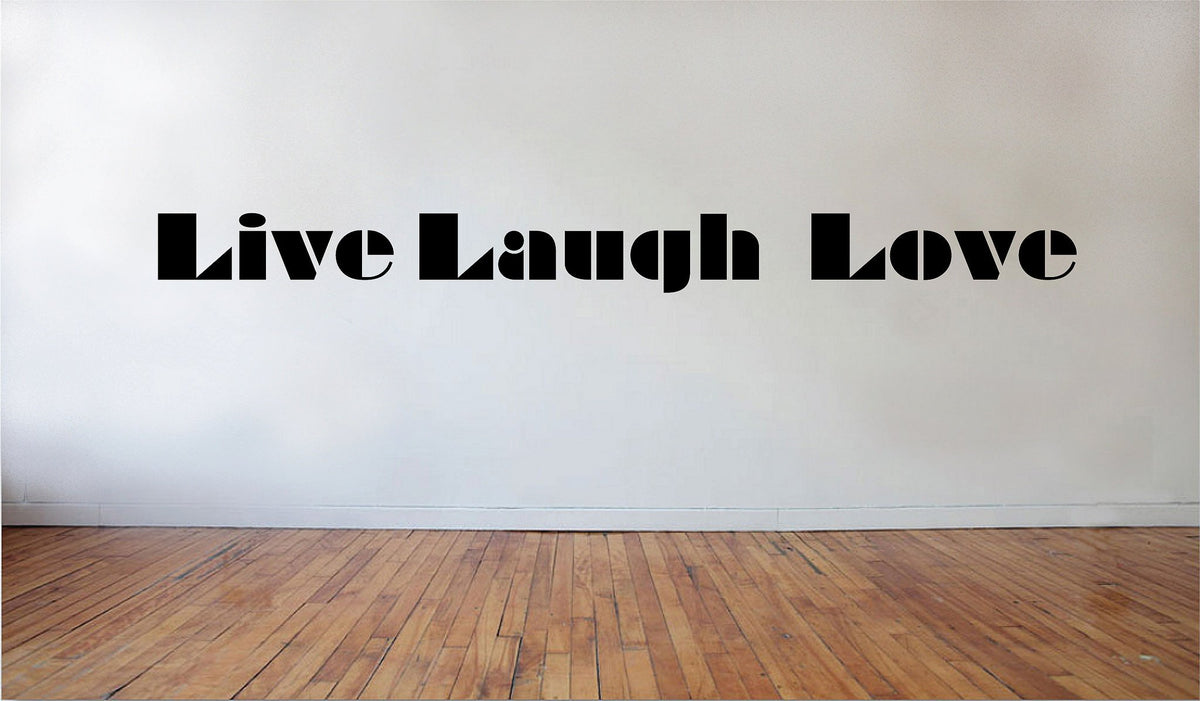 Picniva Live Laugh Love Vinyl Wall Decal, Matte Black, 22 x 2.06 in