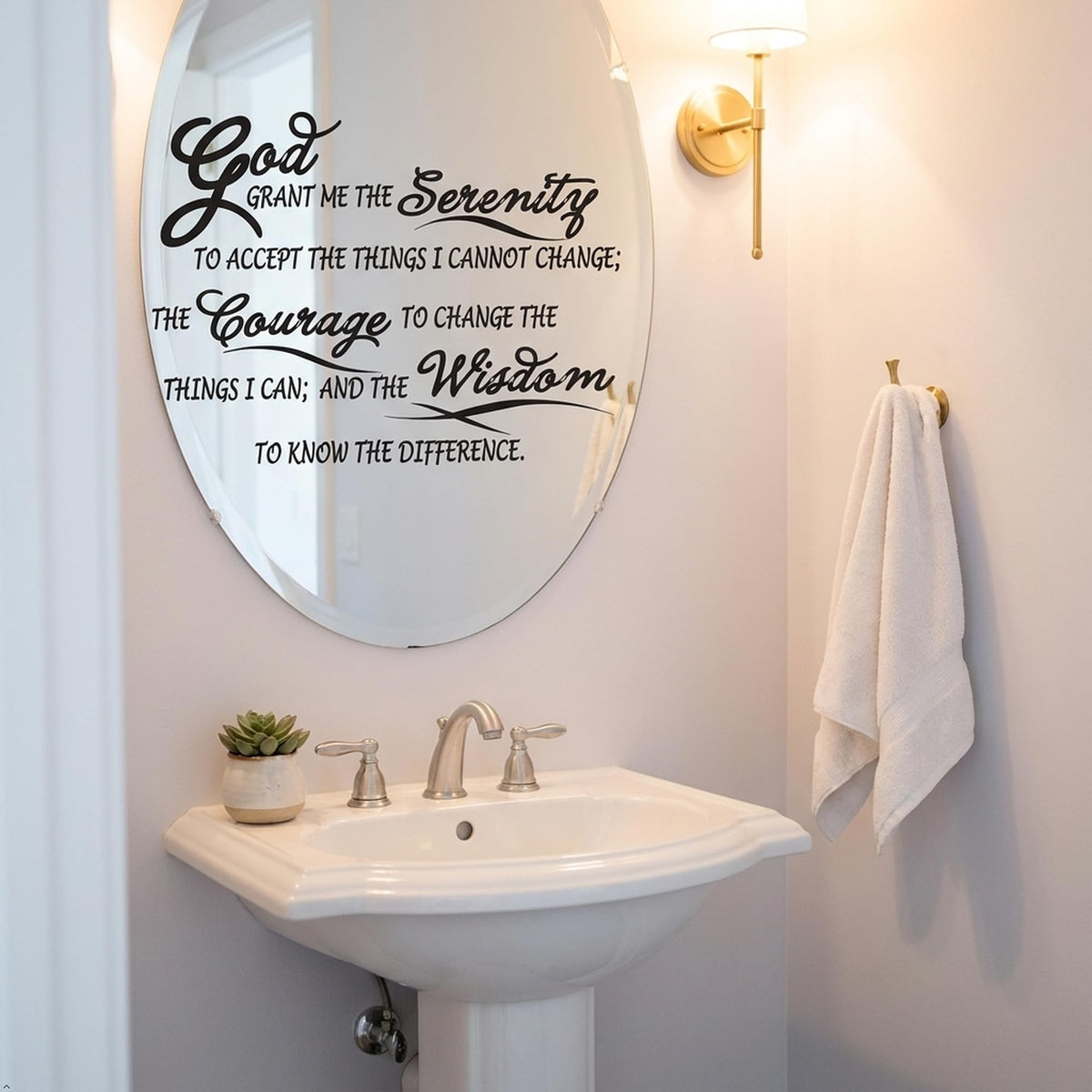 Serenity Prayer Wall Decal, Matte Black, 22.5 x 12 in