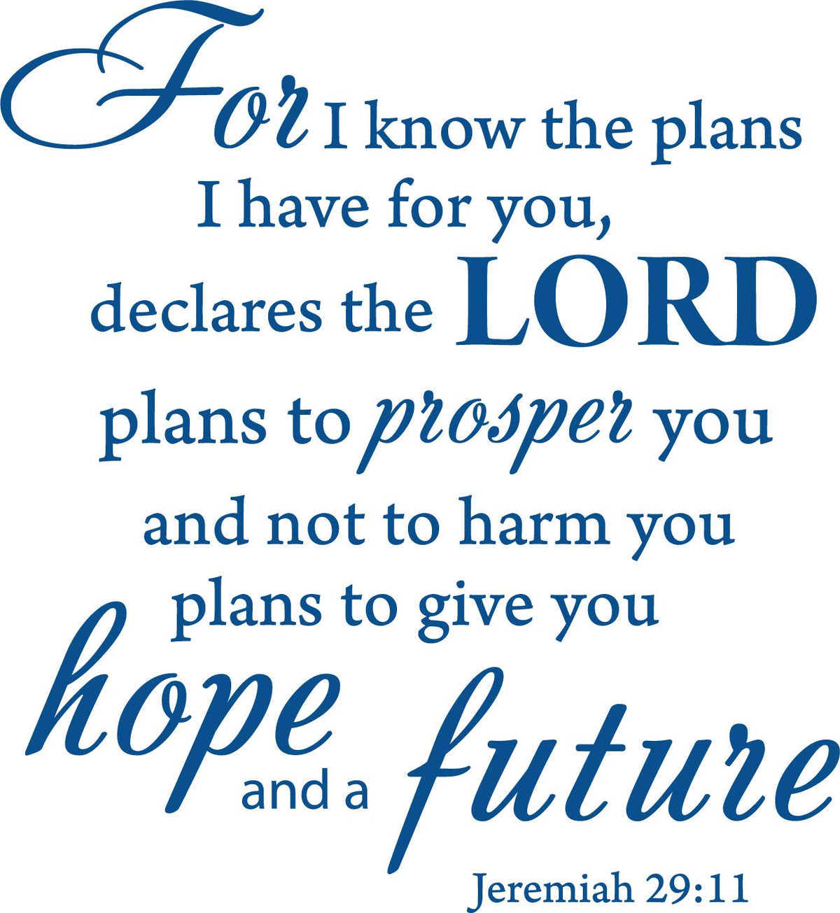 Decaltor Jeremiah 29:11 Bible Vinyl Wall Decal Christian Decor