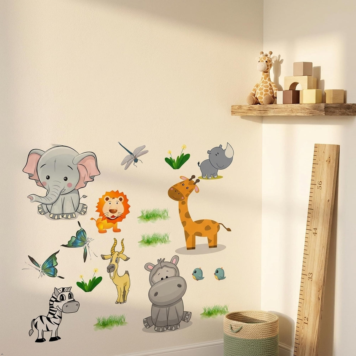 Picniva Safari Animal Wall Decals Removable Nursery Decor Kids Stickers