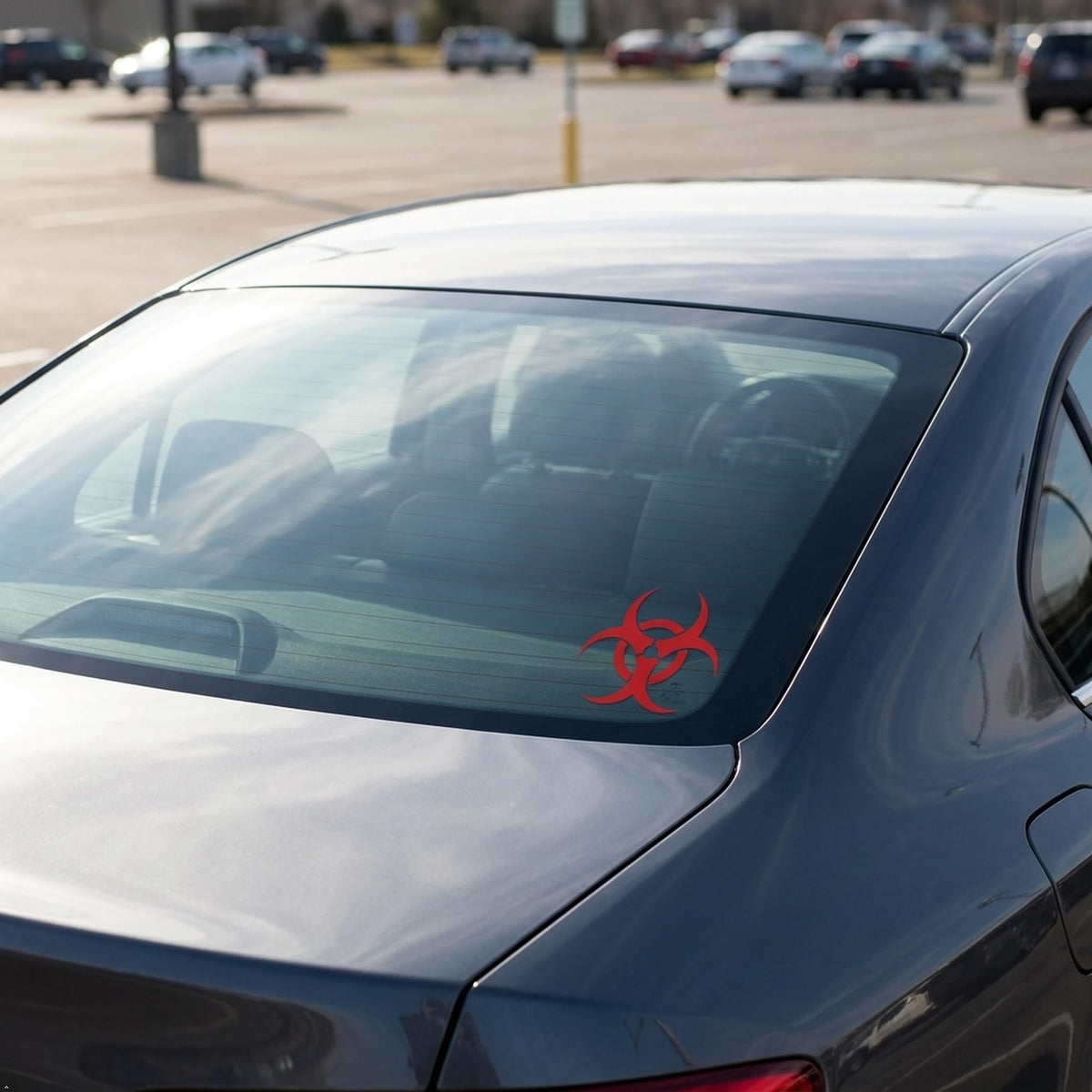 Decaltor Biohazard Symbol Vinyl Decal for Car Windows, Garage Decor