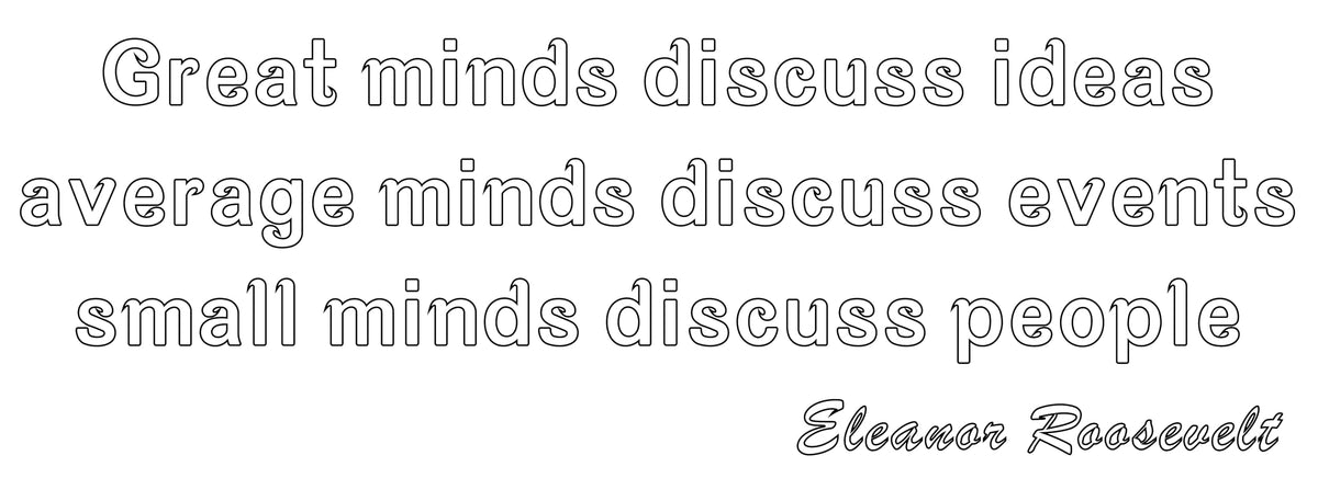 Picniva Great Minds Discuss Ideas Wall Decal, White, 36 x 12 in
