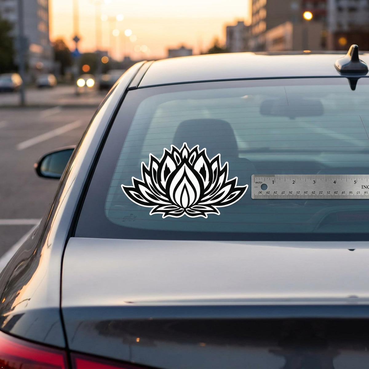 Decaltor Lotus Flower #3 5 in Vinyl Decal Laptop Bumper Wall
