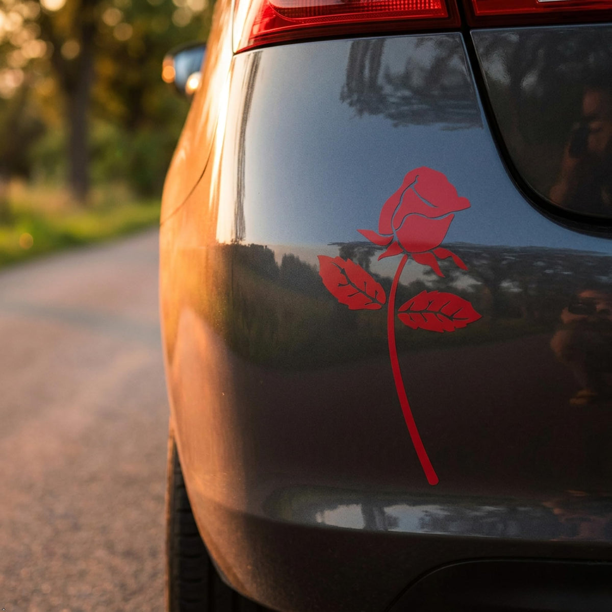 Decaltor Rose 5 in Vinyl Decal for Laptop Bumper Wall