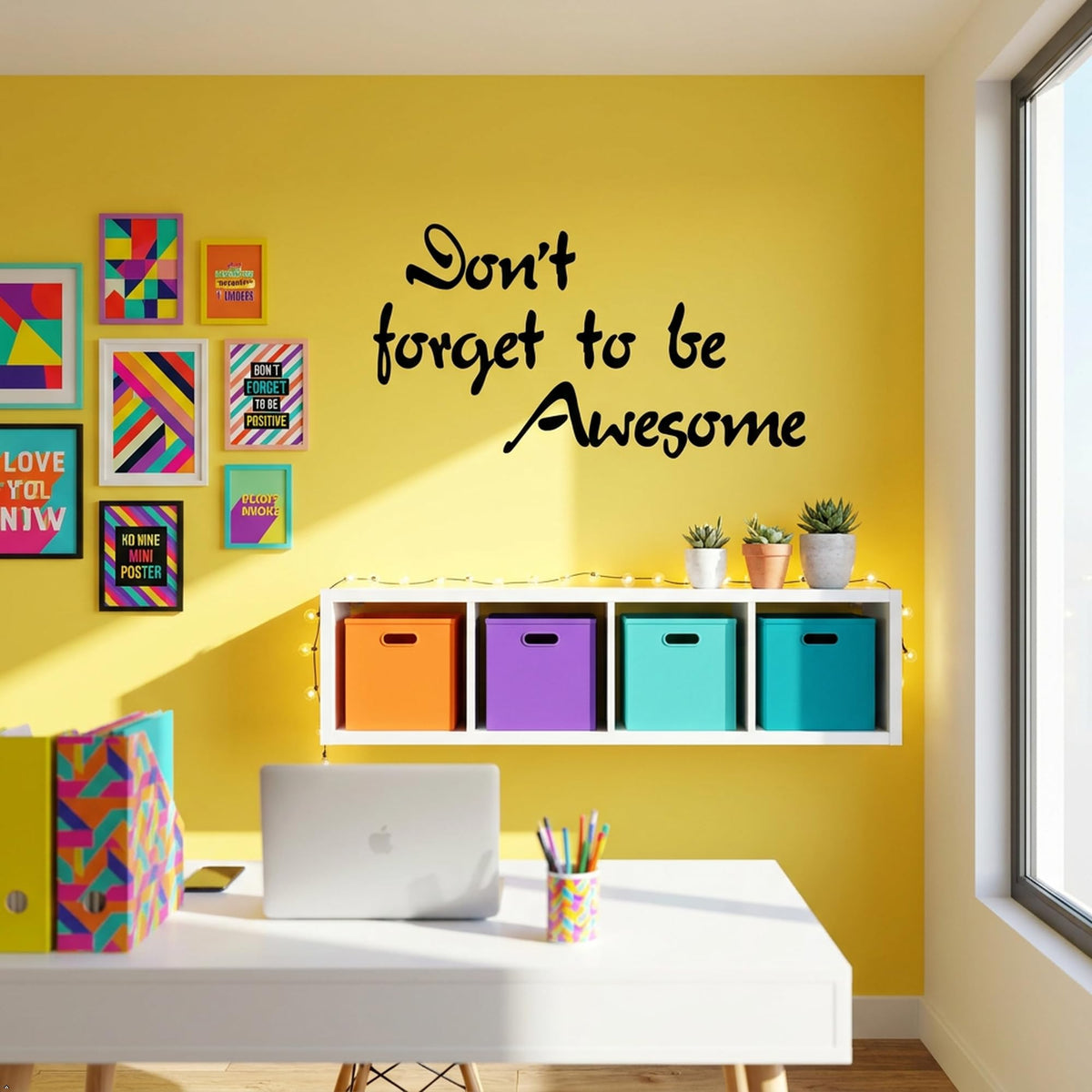 Picniva Don t Forget to be Awesome Vinyl Wall Decal Quote Decor (Black, 35''Width)