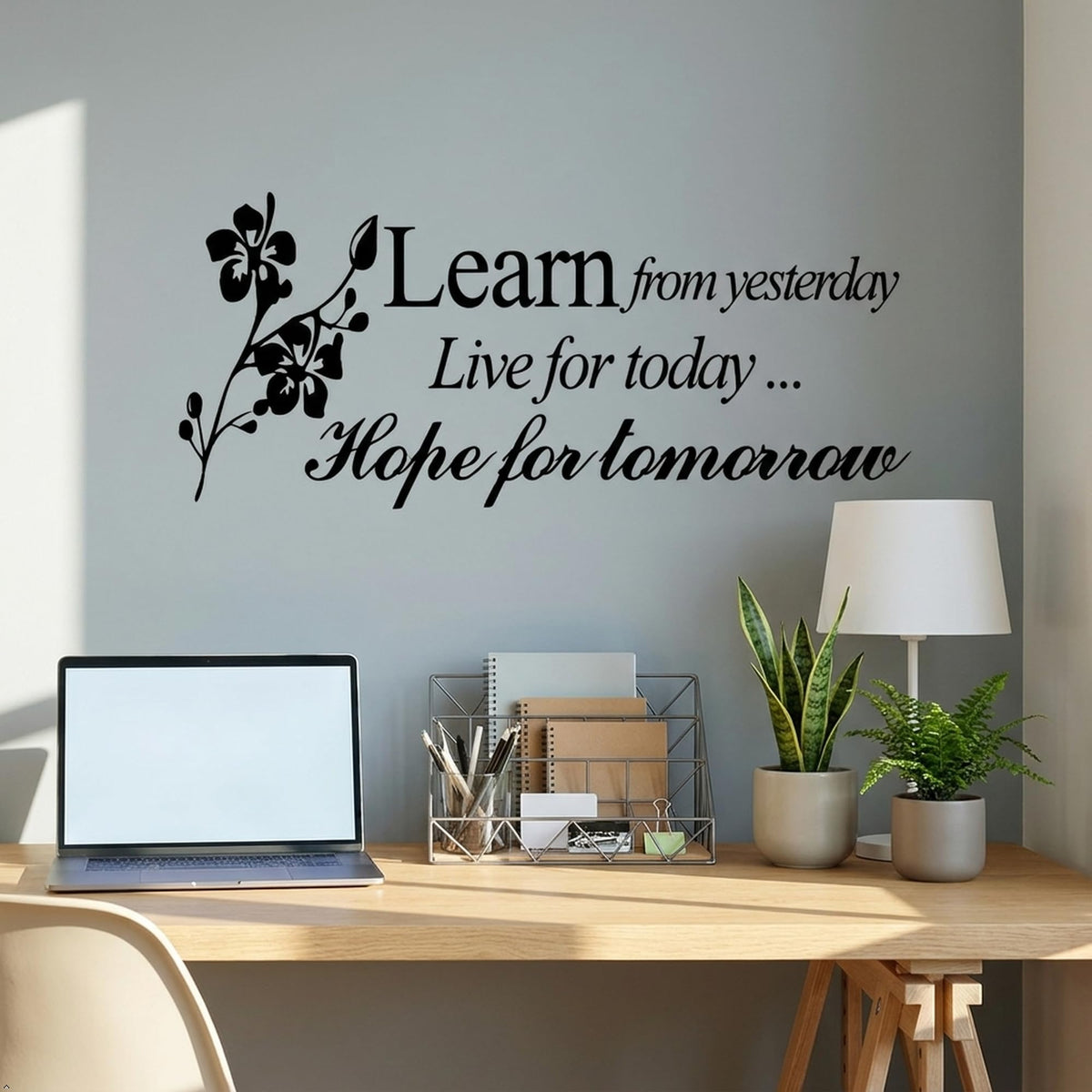 Decaltor Learn from Yesterday Quote Vinyl Wall Decal, Home Decor