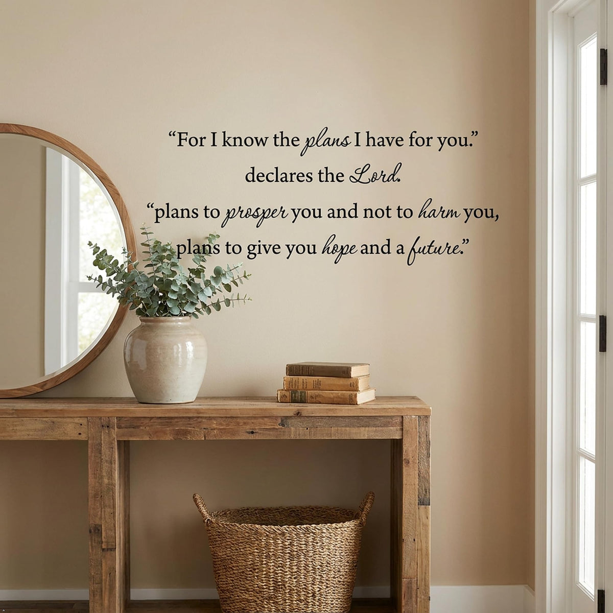 Picniva For I Know Jeremiah 29:11 Scripture Vinyl Wall Decal