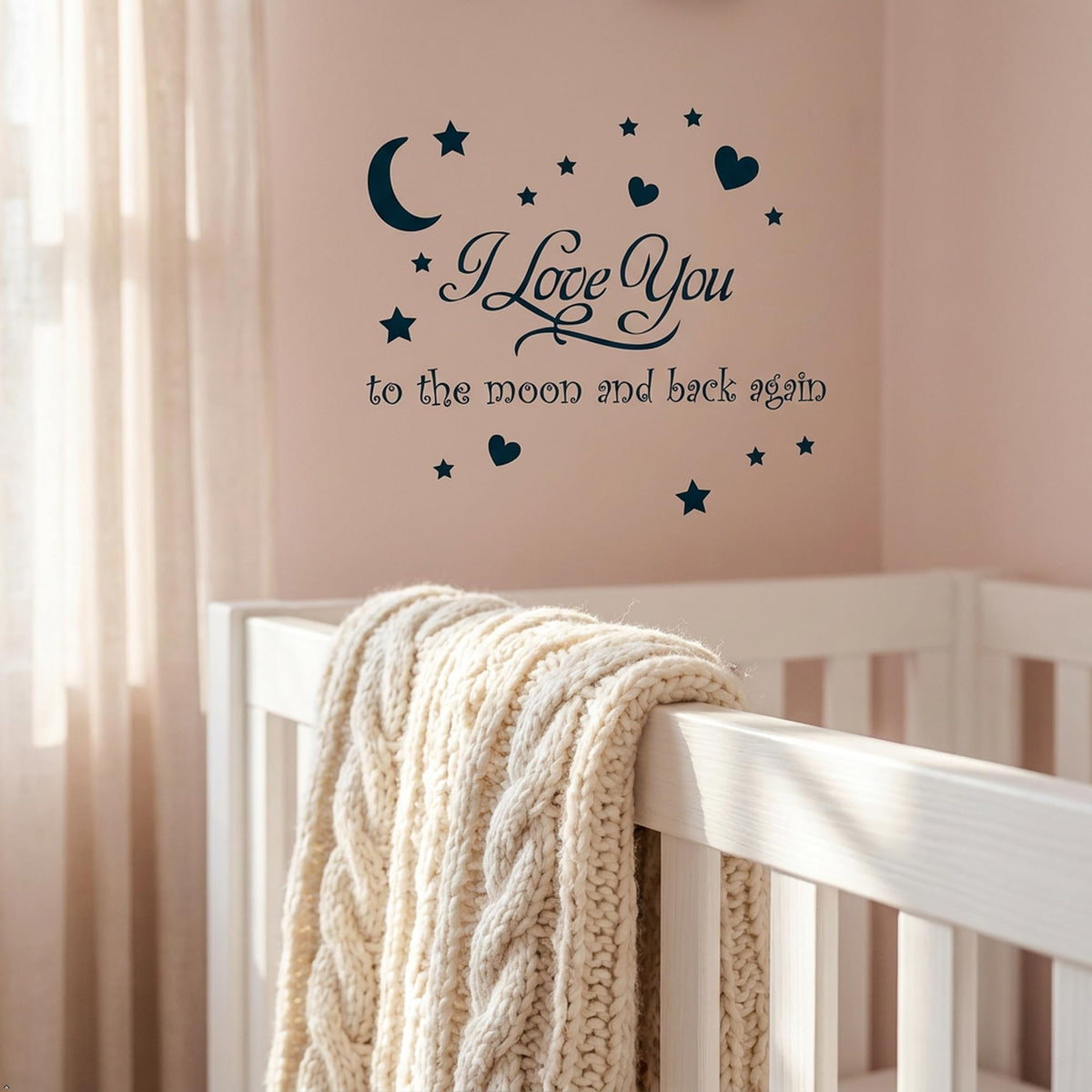 Decaltor Moon and Back Quote Vinyl Wall Decal, Home Decor
