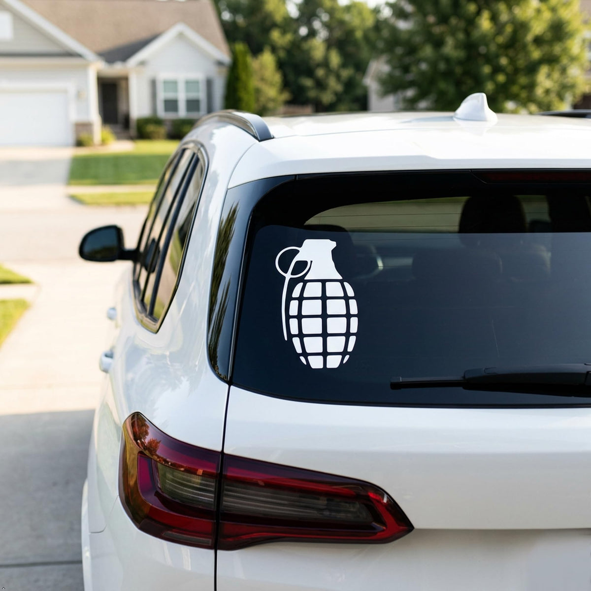 Decaltor Grenade Vinyl Decal, Car Window Sticker