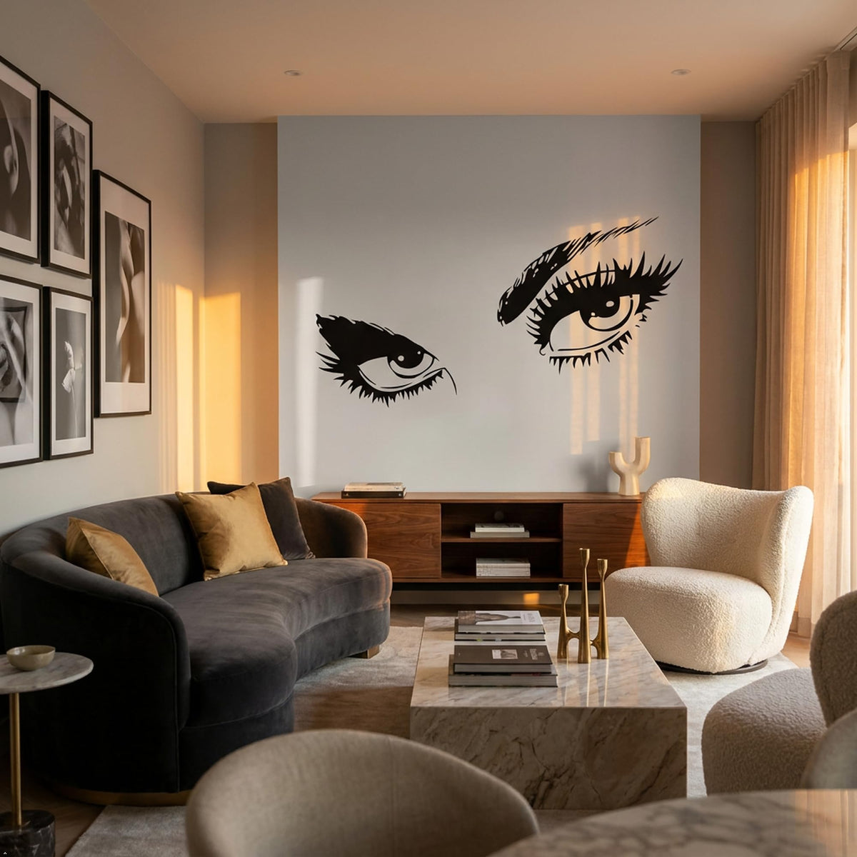 Decaltor Eyes Eyelash Vinyl Wall Decal