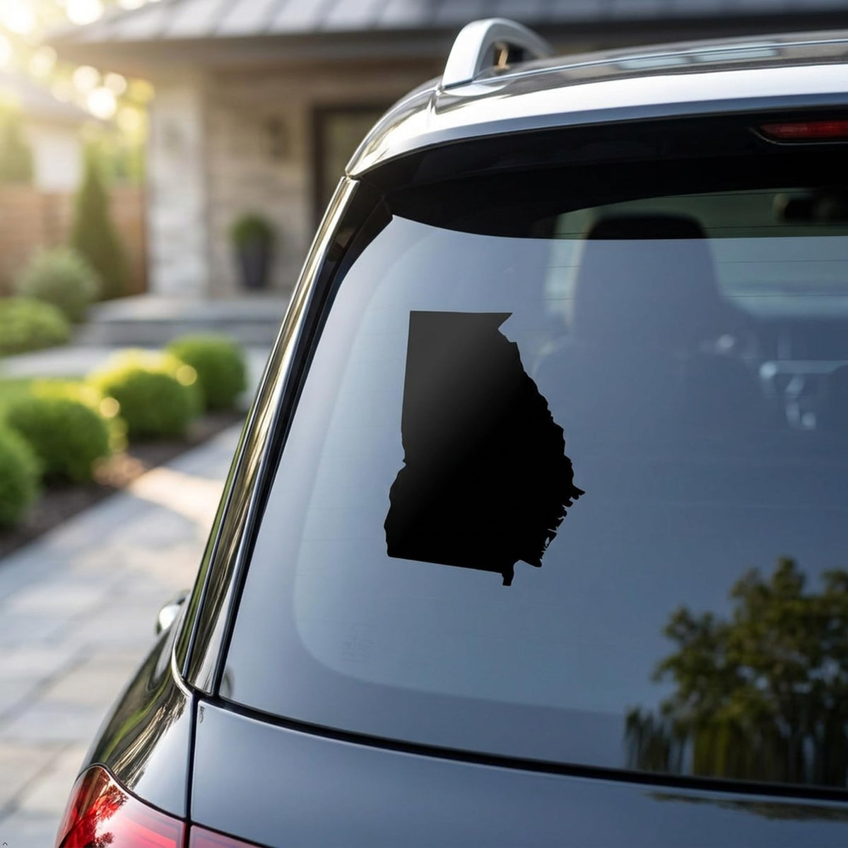 Picniva Georgia State Map Vinyl Car Window Decal, Black, 3 in Wide