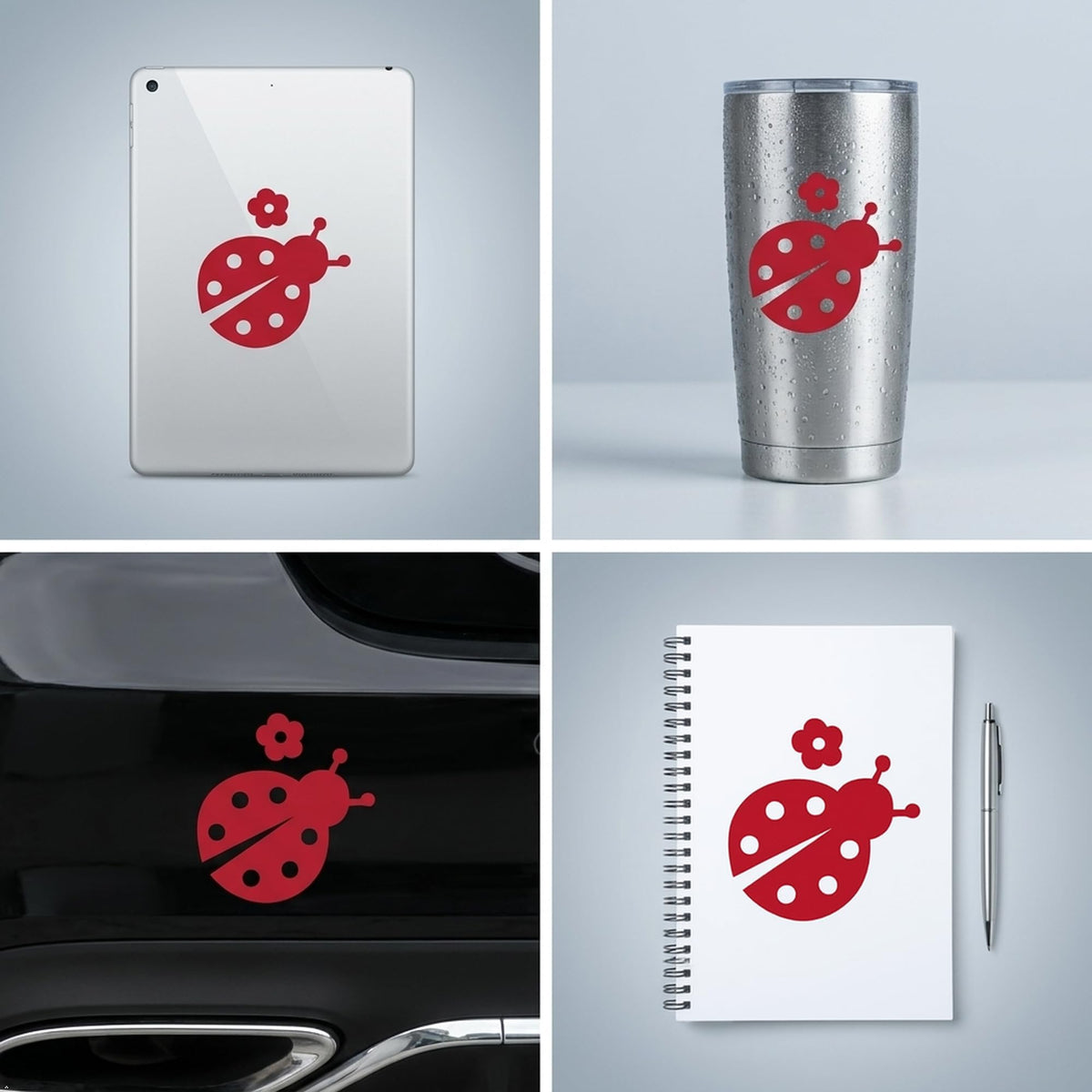 Decaltor Ladybug Vinyl Decal, 5 in, Car Window Sticker