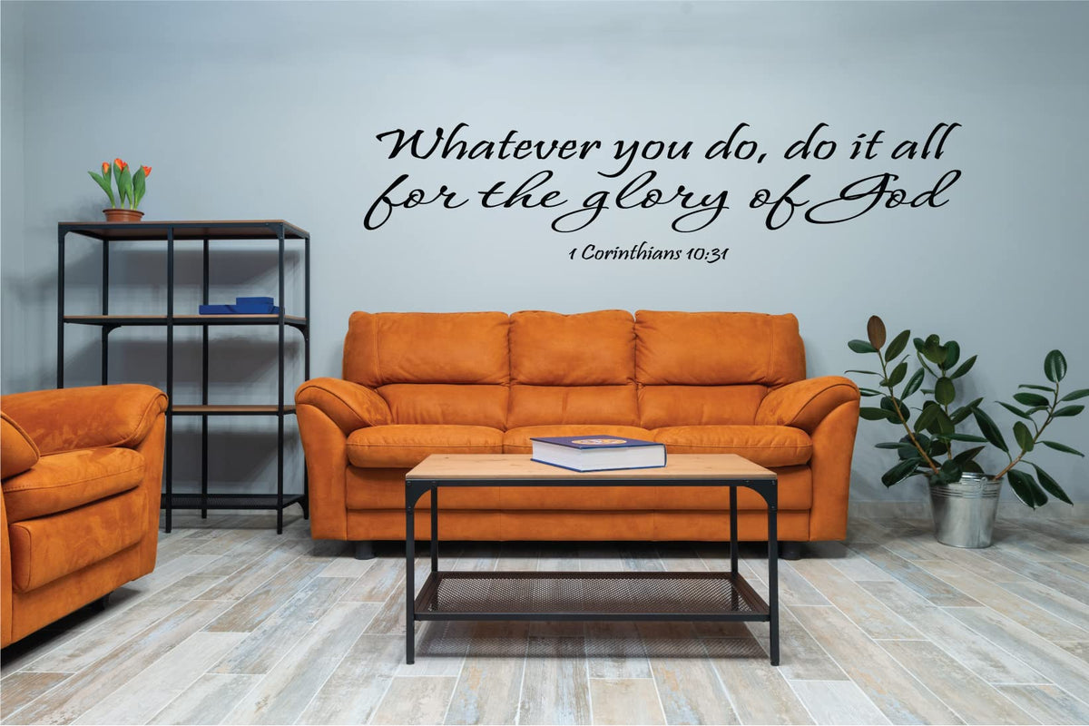 Decaltor 1 Corinthians 10:31 Bible Verse Wall Decal Christian Decor 22x5