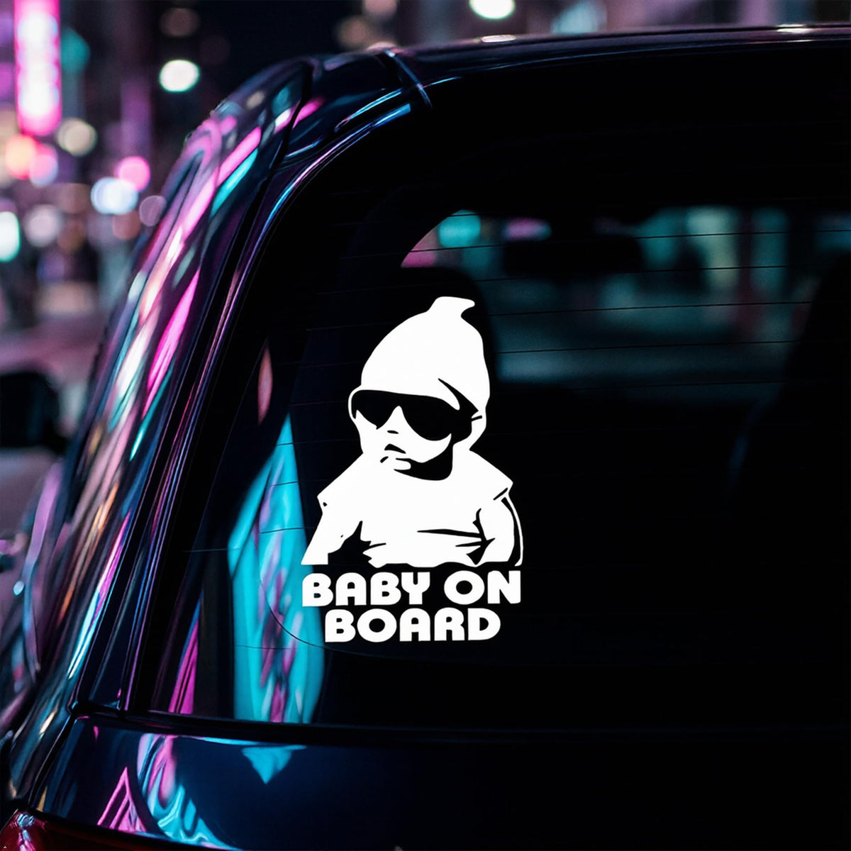 Decaltor Baby on Board Novelty Vinyl Decal, 5 in, Car Window Sticker