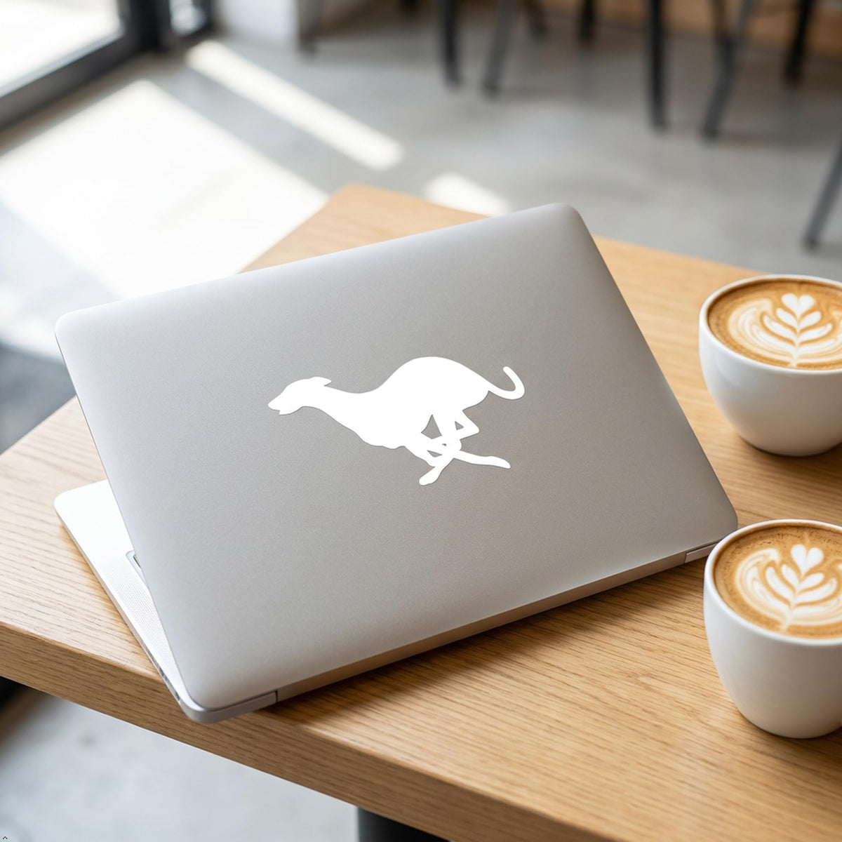 Decaltor Running Greyhound Vinyl Decal, Car Window Sticker