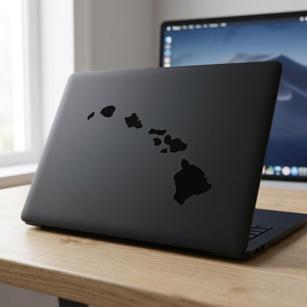 Picniva Black Hawaii HI State Map Vinyl Decal for Car Window Laptop, 3 in - Color: black - Size: 3 inches