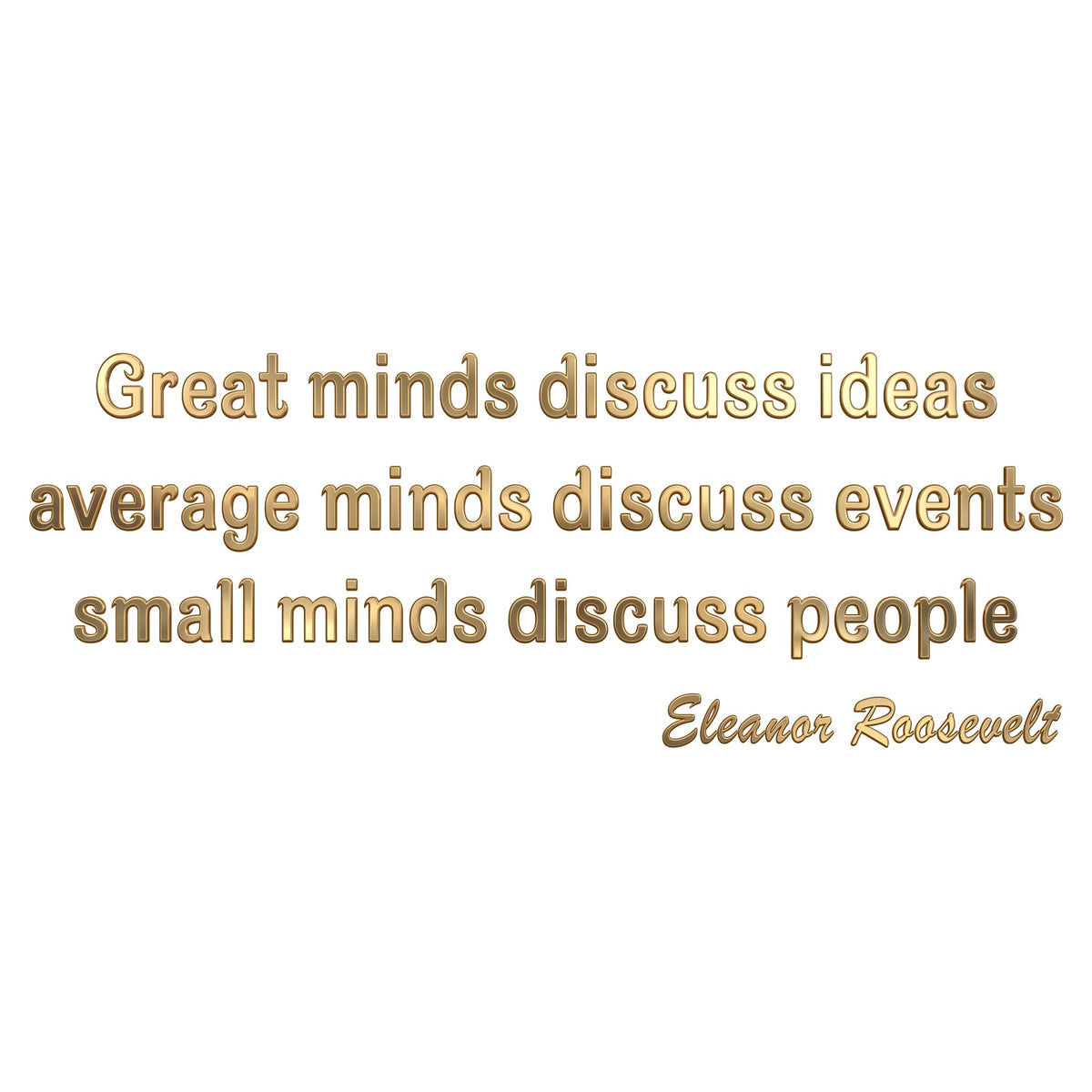Picniva Great Minds Discuss Ideas Wall Decal, Gold Chrome Mirror, 22 x 7 in