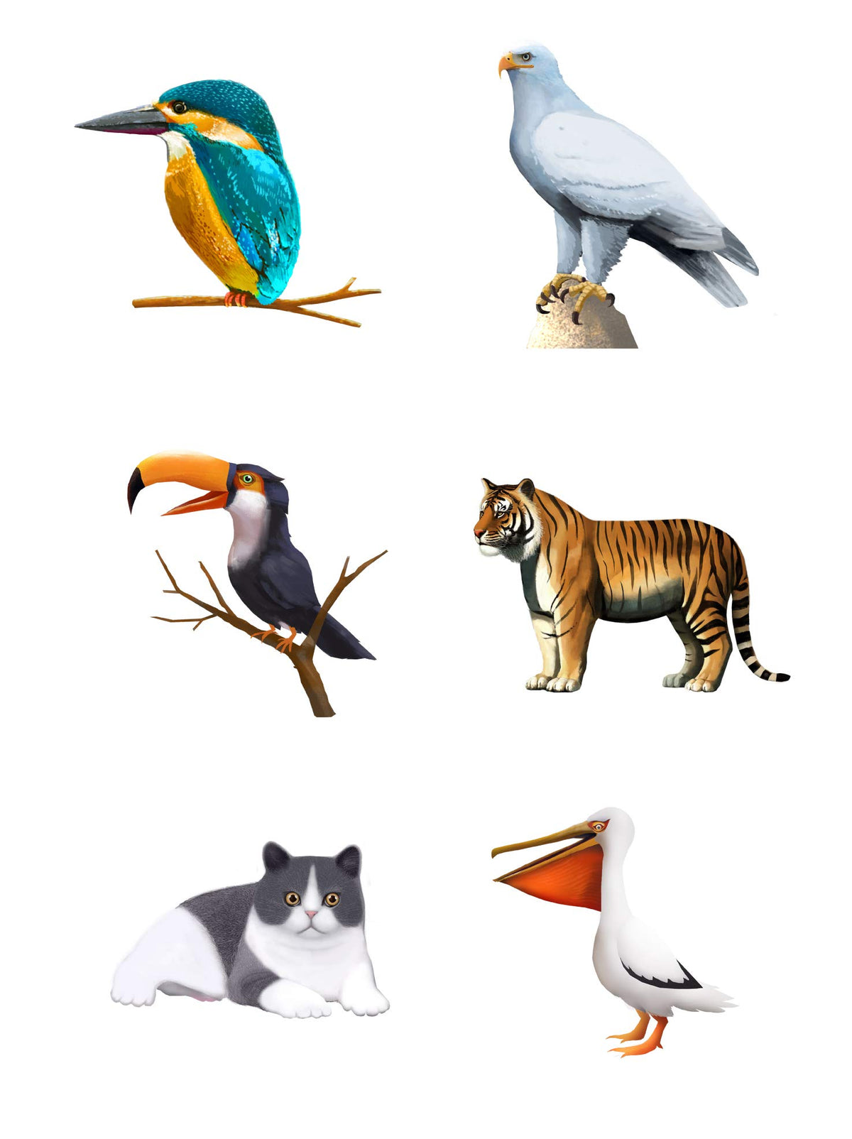 Picniva Baby Animal Wall Decals Peel and Stick Removable Nursery Decor