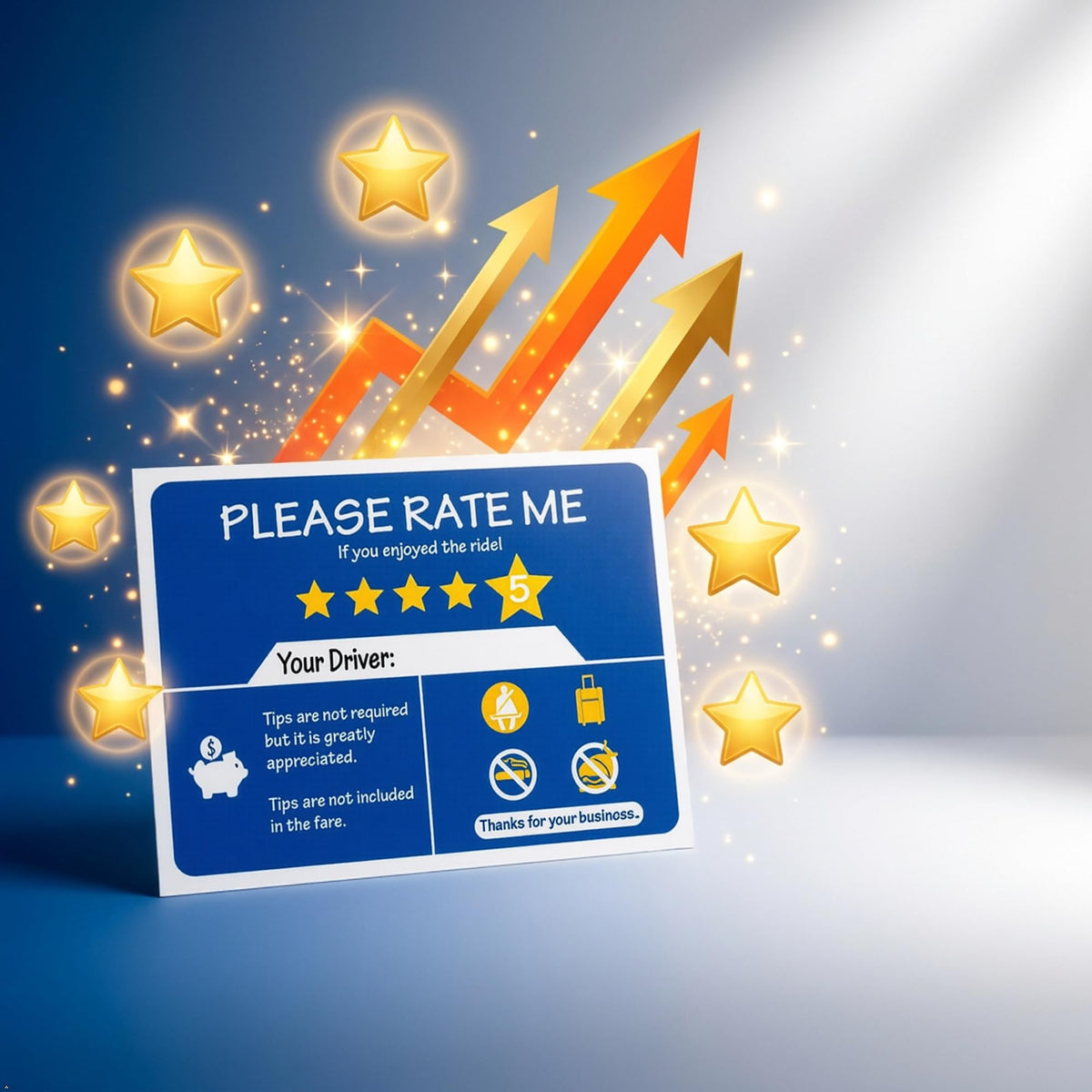 Picniva Please Rate Me Taxi Stickers, 5 in, Two Pack