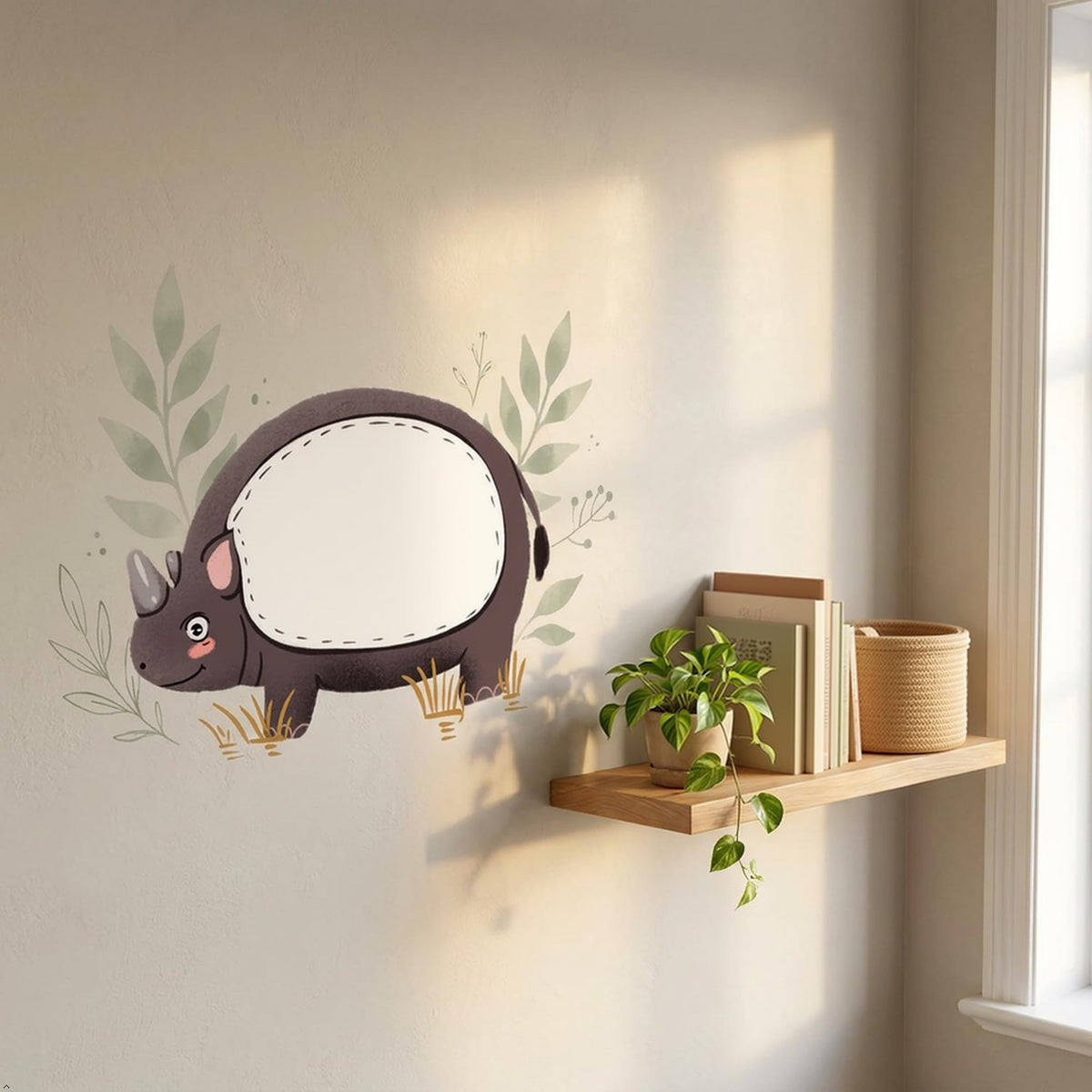 Picniva 22" Rhino Wall Decal - Safari Animal Nursery Decor
