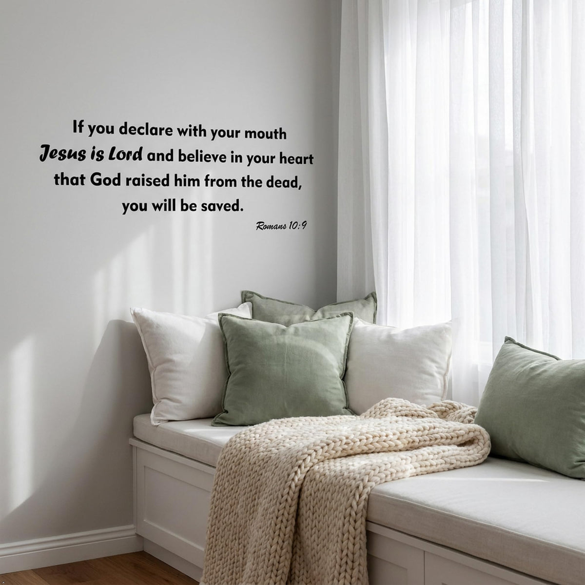 Picniva If You Declare with Your Mouth Jesus Vinyl Wall Decal (Black, 30''Width)
