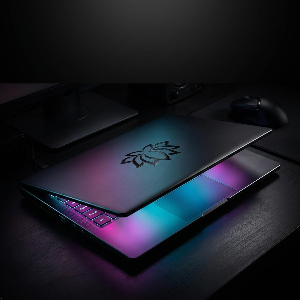 Decaltor Lotus Flower #2 5 in Vinyl Decal Laptop Bumper Wall