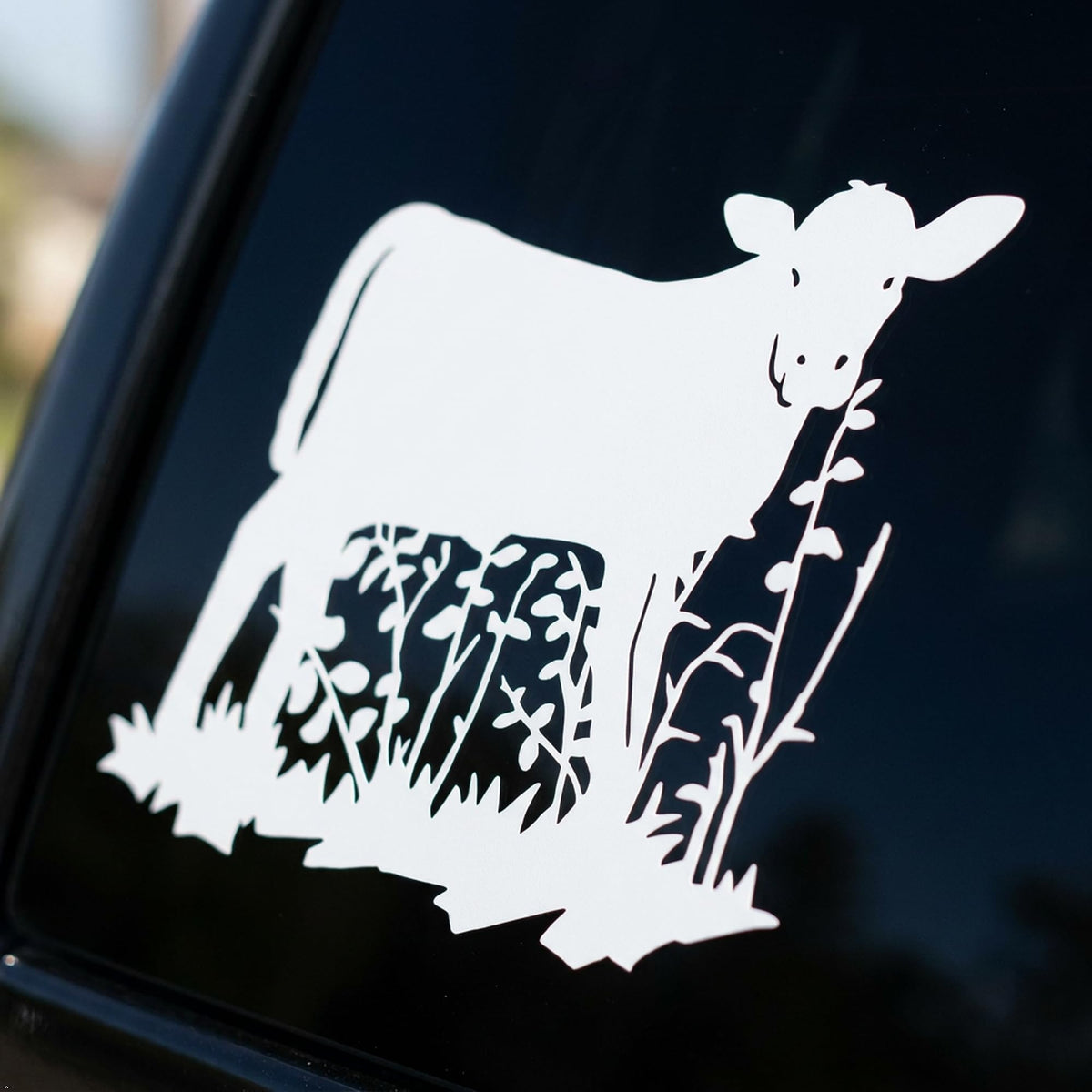 Picniva Cow Sty3 Vinyl Car Window Decal, Approx 5 in