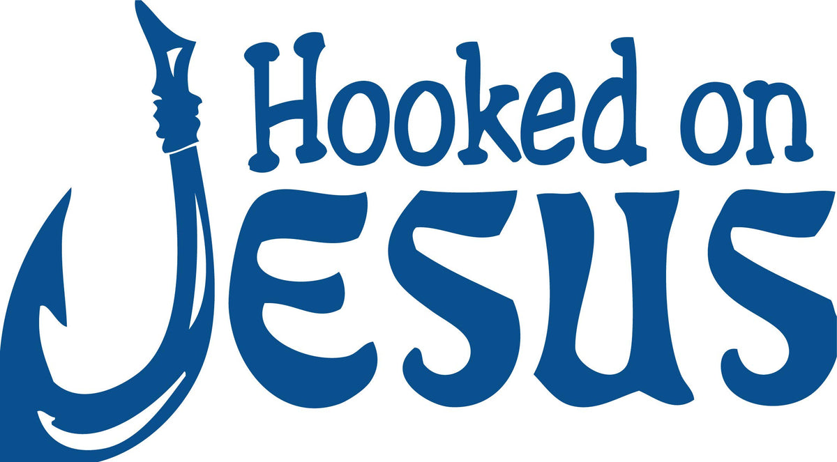 Decaltor Hooked on Jesus Vinyl Decal for Car Window Laptop, 5 in