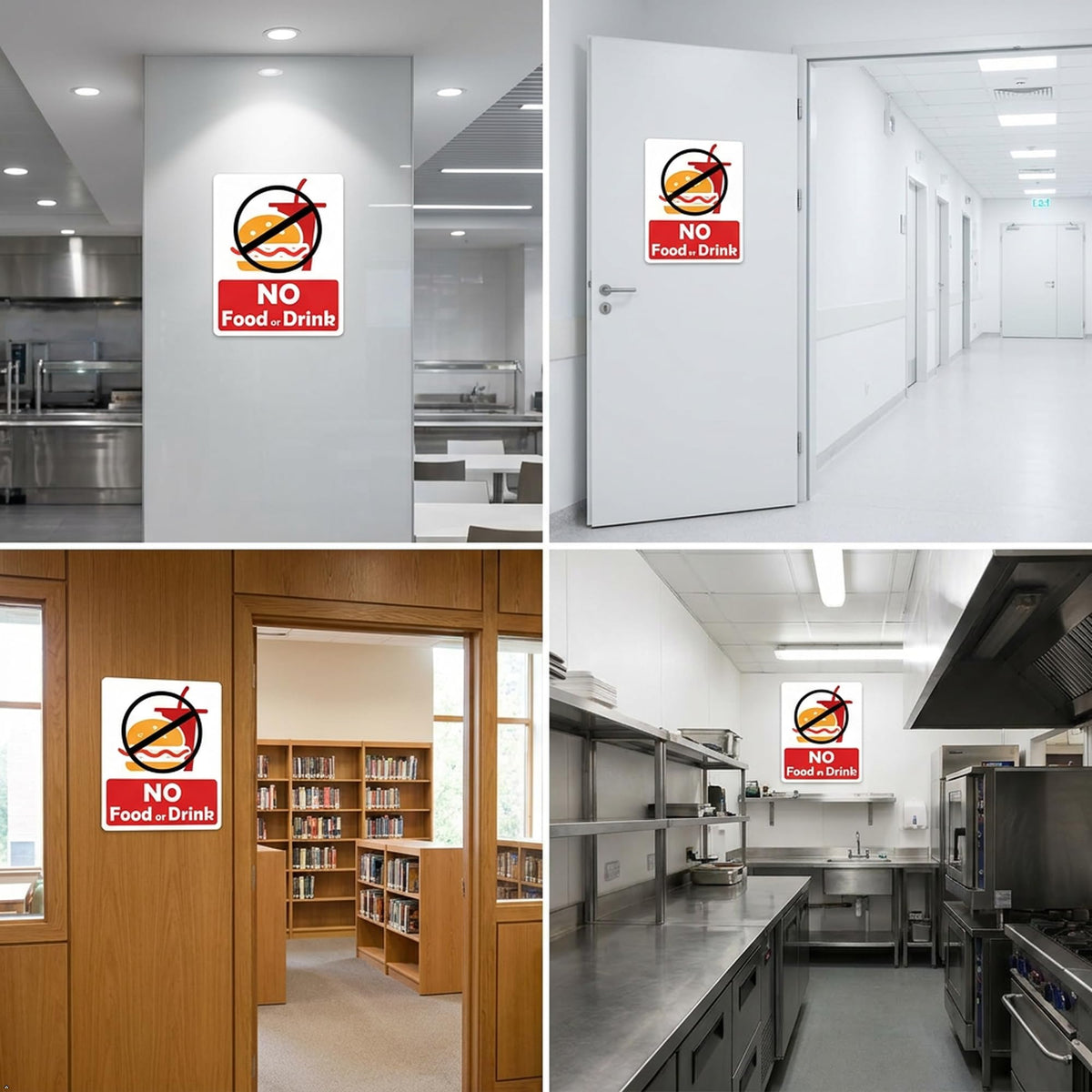 Picniva No Food or Drink Notice Stickers, 5 in, Two Pack