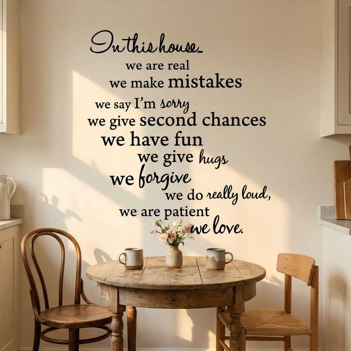 Picniva In This House Family Rules Vinyl Wall Art Decal Sticker Black