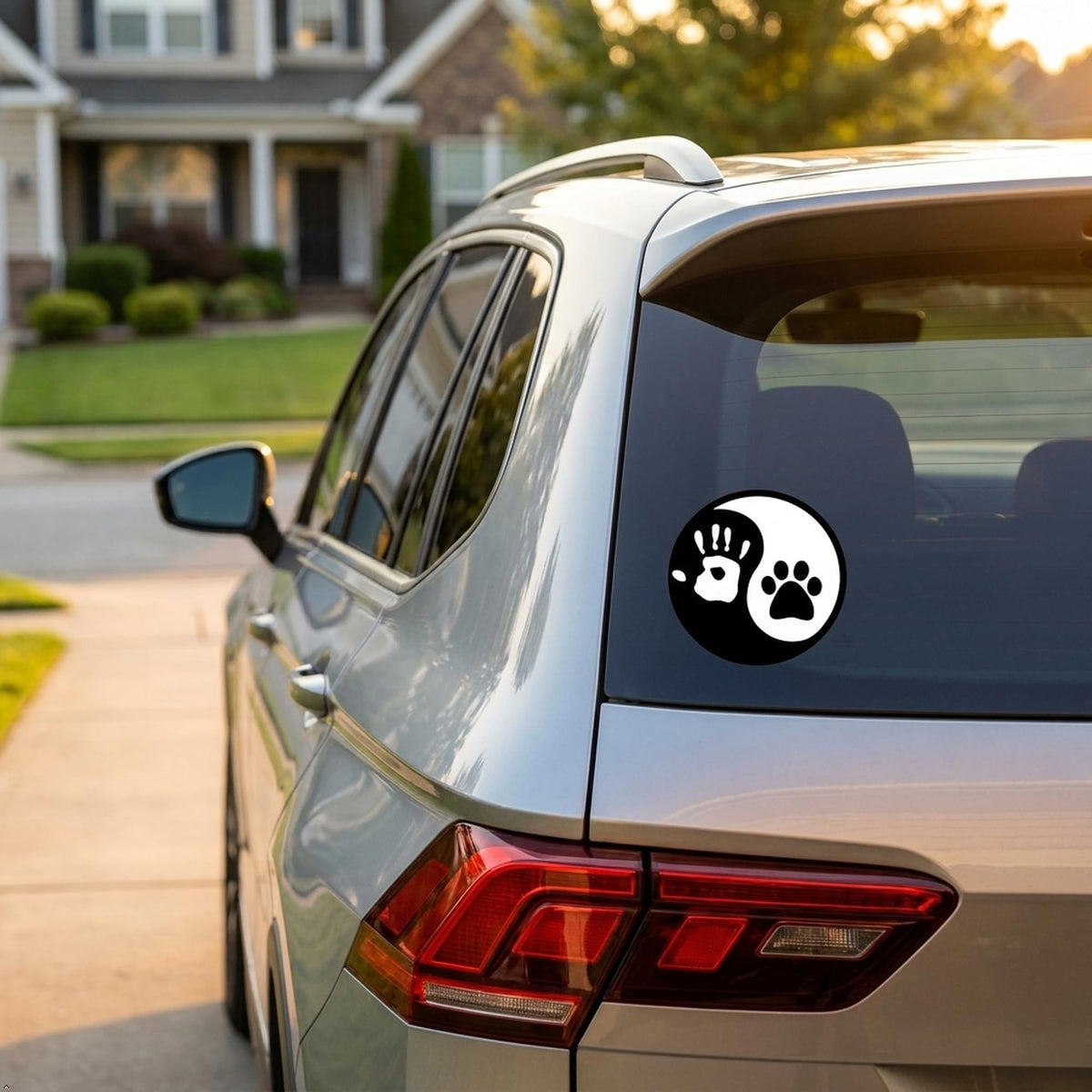 Decaltor Yin Yang Hand Dog Paw Laptop Decal, 5 in