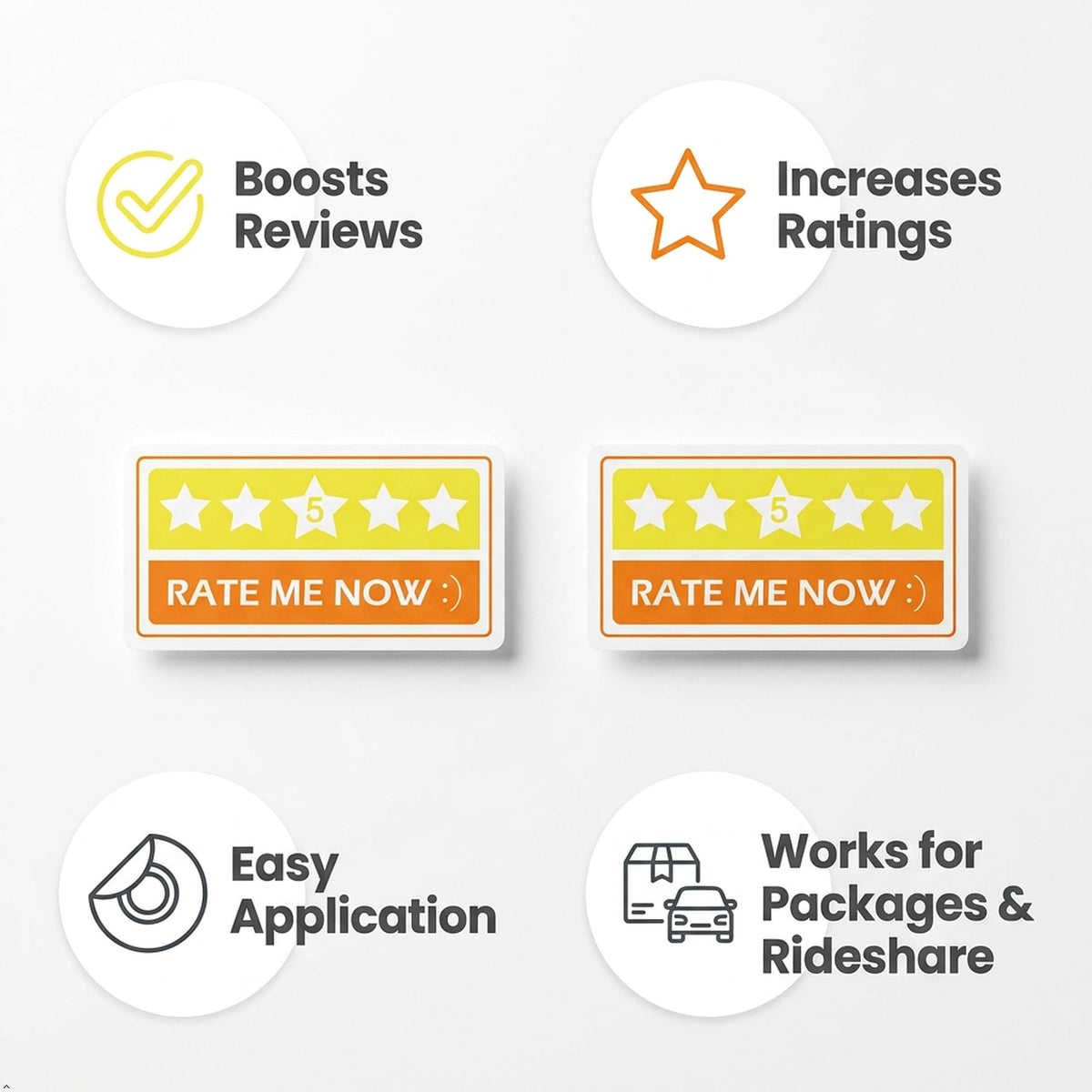 Picniva Rate Me Now Taxi Stickers, 2 in, Two Pack