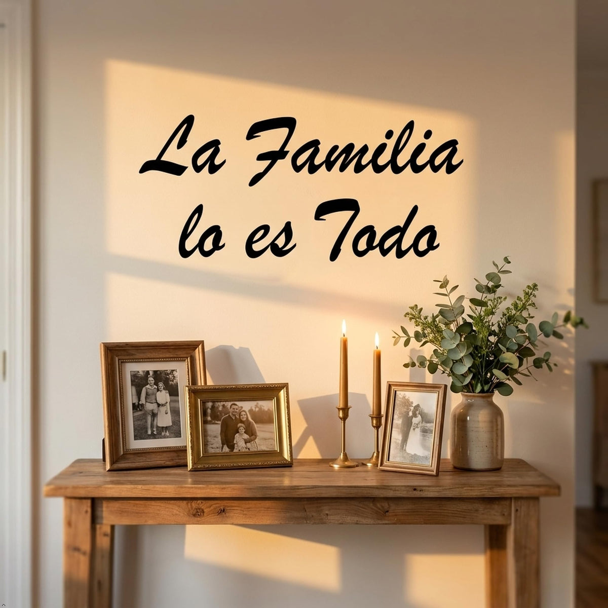 Picniva Matte Family is Everything Spanish Vinyl Wall Decal Love (Black, 35''Width)