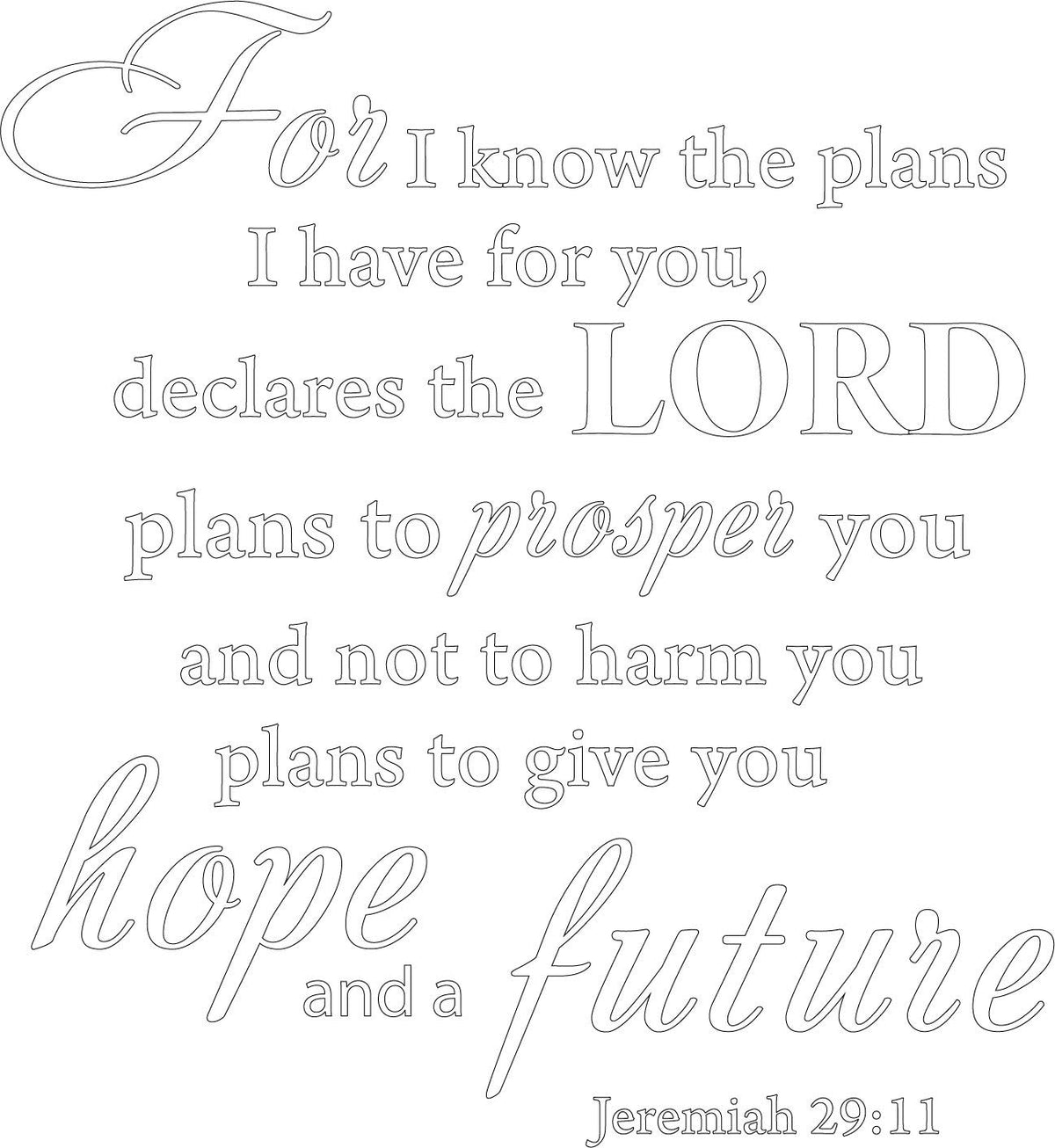 Decaltor Jeremiah 29:11 Bible Vinyl Wall Decal Christian Decor