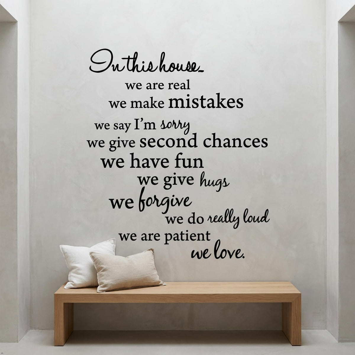 Picniva In This House Family Rules Vinyl Wall Art Decal Sticker Black